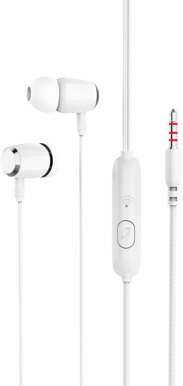 Image of Umake Type-C Wired Earphones with Mic & Volume Control | High Bass Stereo Sound Wired Headset (White, In the Ear)