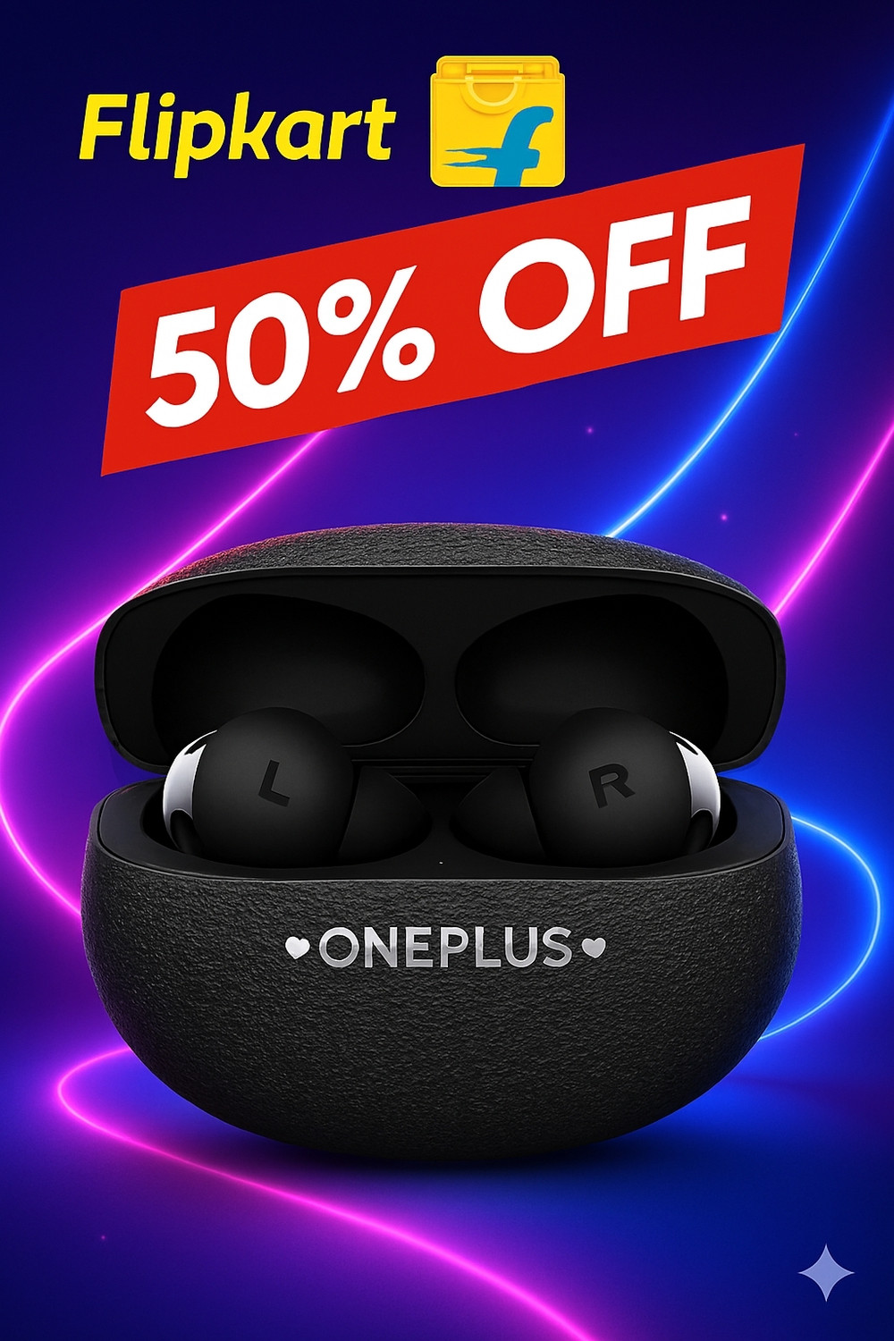 Image of AP Products OnePlus AP Buds Pro 3 Earbuds extra bass with mic and long battery Bluetooth Headset (Black, Blue, True Wireless)