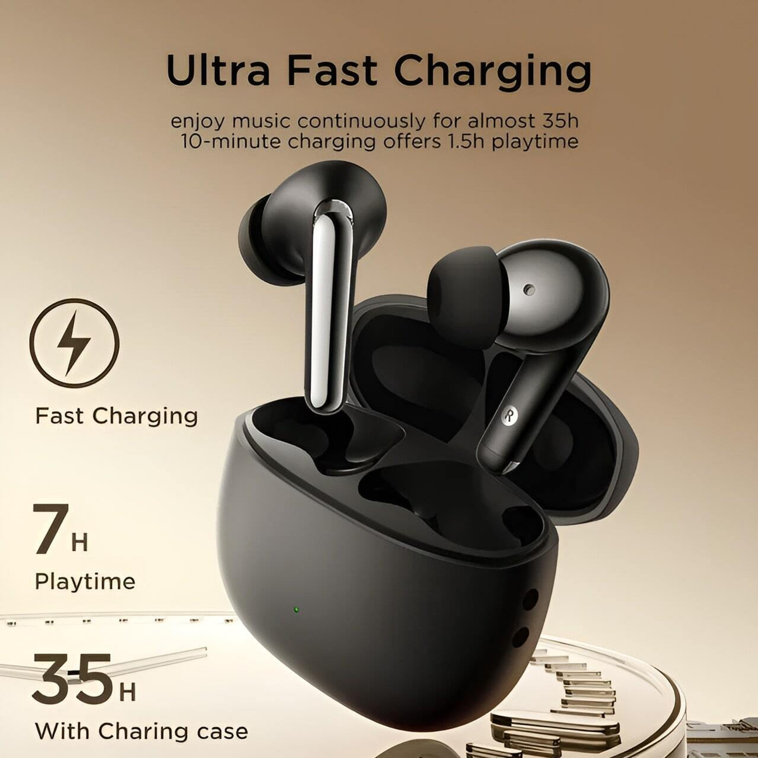 Image of snowbudy Premium quality earbuds rich bass powerpact stereo audio Bluetooth Gaming Headset (Black, In the Ear)