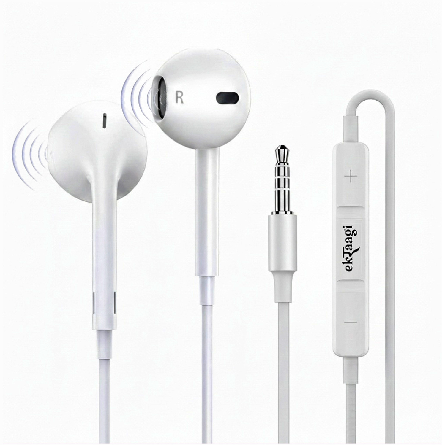 ekRaagi White Handsfree With Boom Bass | Sweatproof 3.5 Mm | Prem...more - Image 1