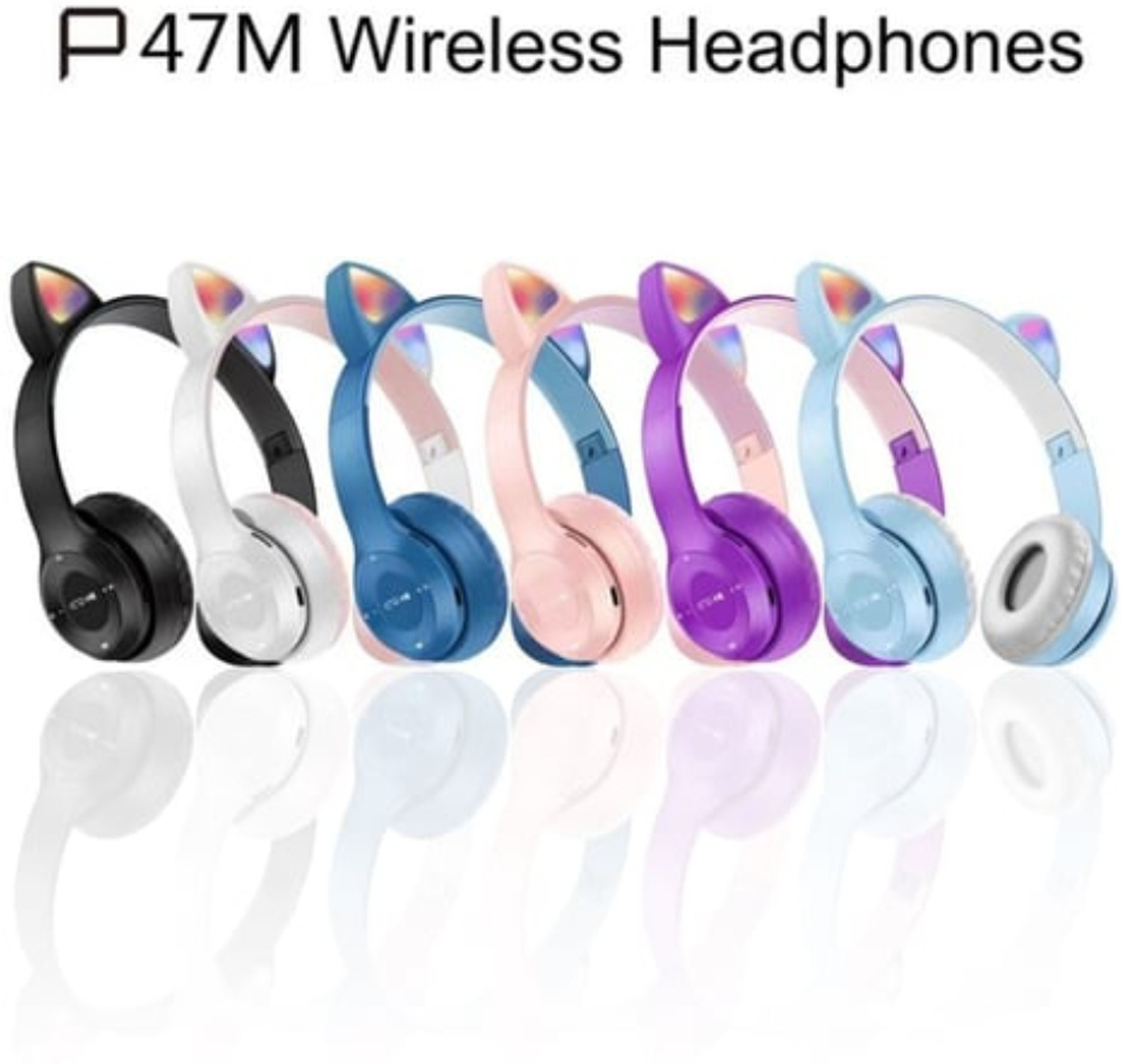 Image of PunnkFunnk Astro Over-Ear Wireless Bluetooth Headphones | Noise Cancellation, 60H Battery Bluetooth Headset (BluePink, On the Ear)