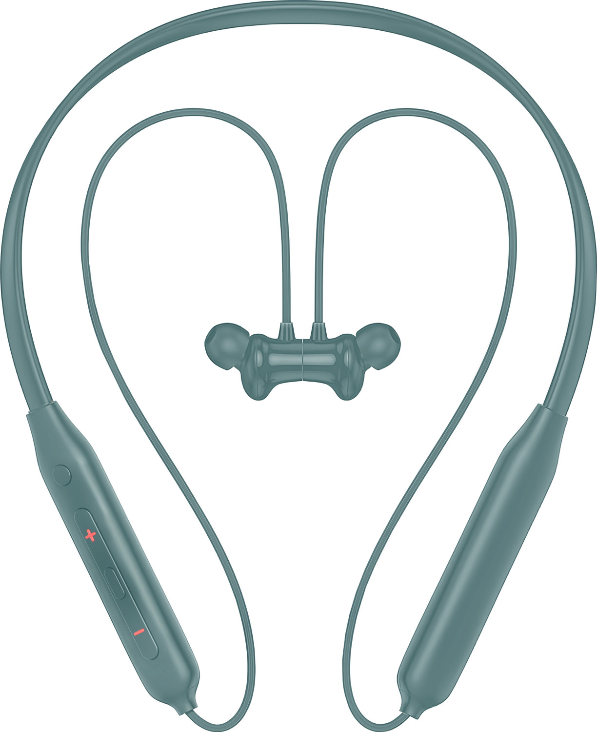 Image of HITECH HT-56 Metal Dual Power Bluetooth Wireless Neckband Bluetooth Headset (Green, True Wireless)