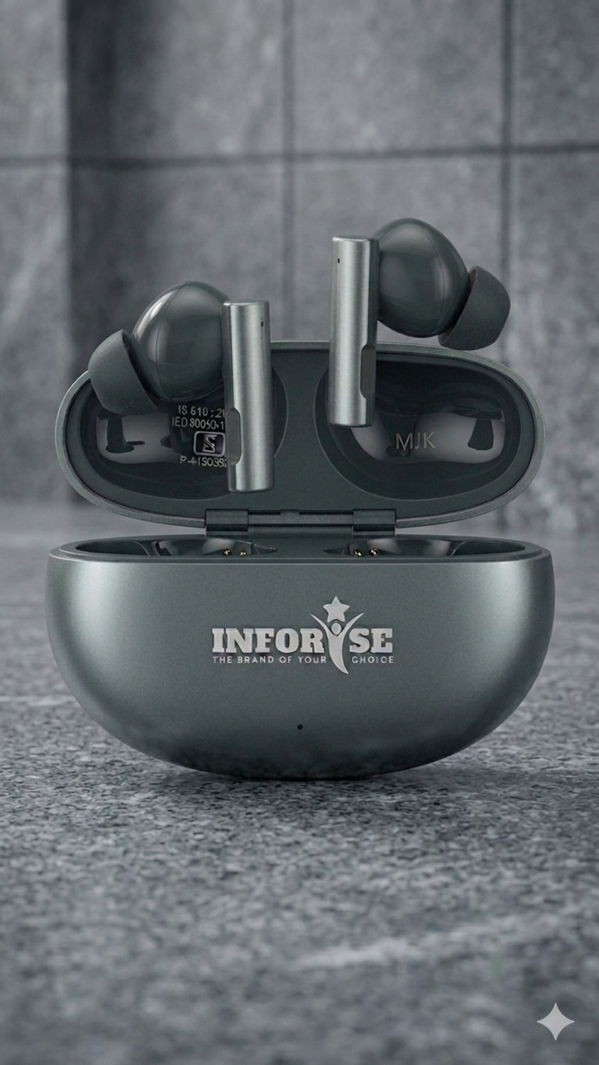 Image of INFORISE new C M F474 | Storm Max 40Hr Music Time HD TWS Earbuds| Airdopes HIPHOP Earbuds Bluetooth Headset (Yellow, True Wireless)