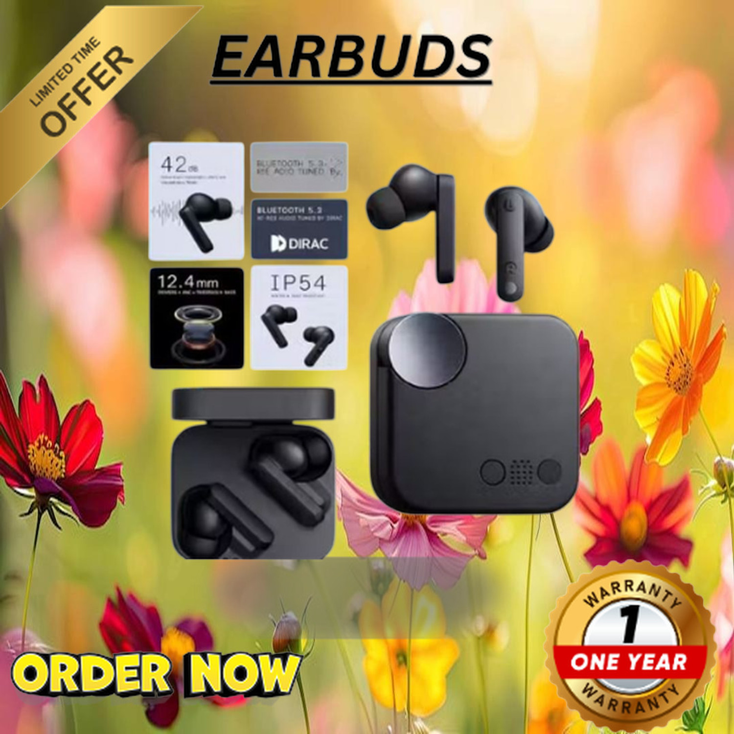 Image of TWS Master buds Pure ANC | 49dB 6 Mic ENC, 48Hr Playtime, Noise Cut 2C Bluetooth Headset (Black, True Wireless)
