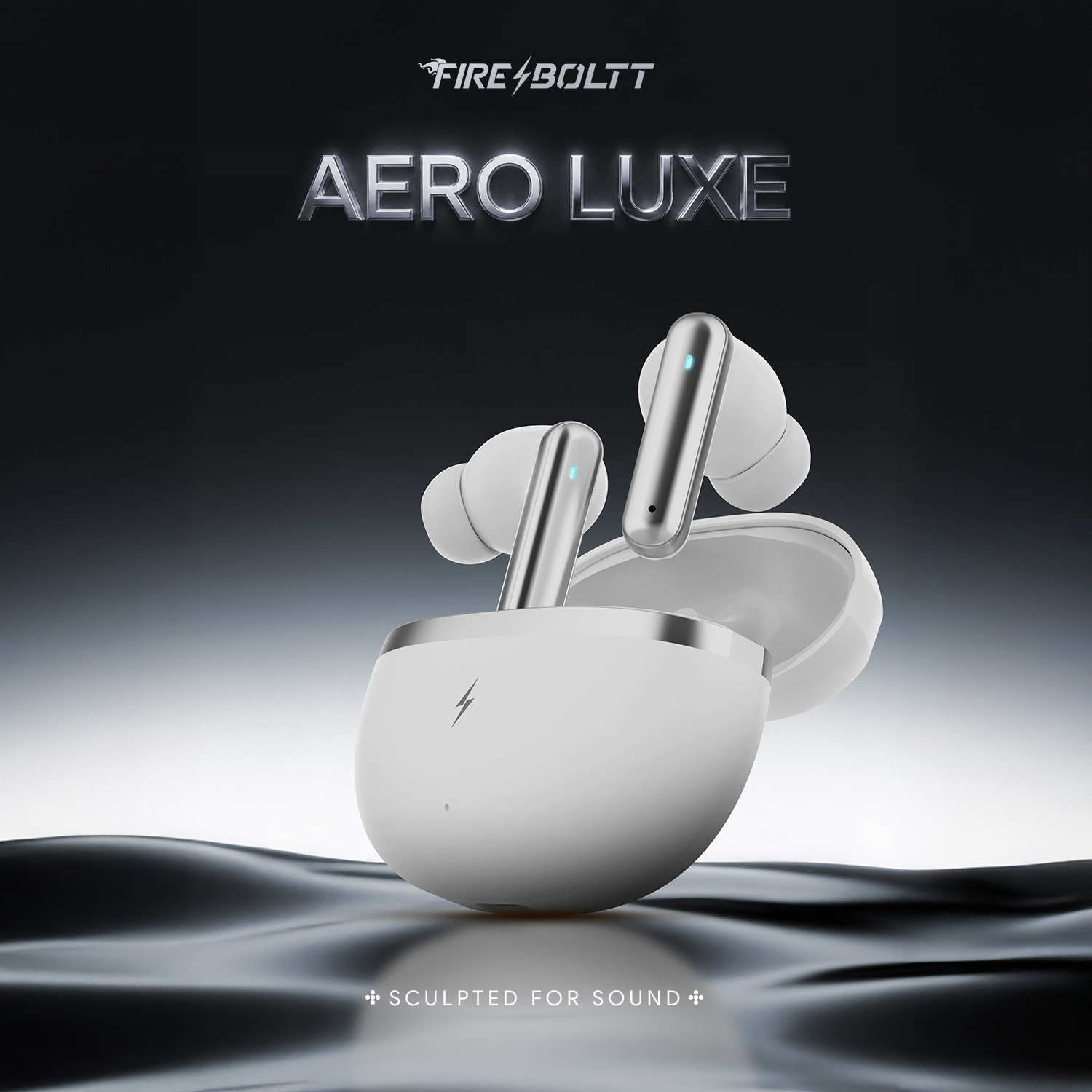 Image of Fire-Boltt Aero Luxe TWS Earbuds, Custom EQ Profiles, 50H Battery, Quad Mic ENC, BT 5.4 Bluetooth Headset (Polar White, True Wireless)
