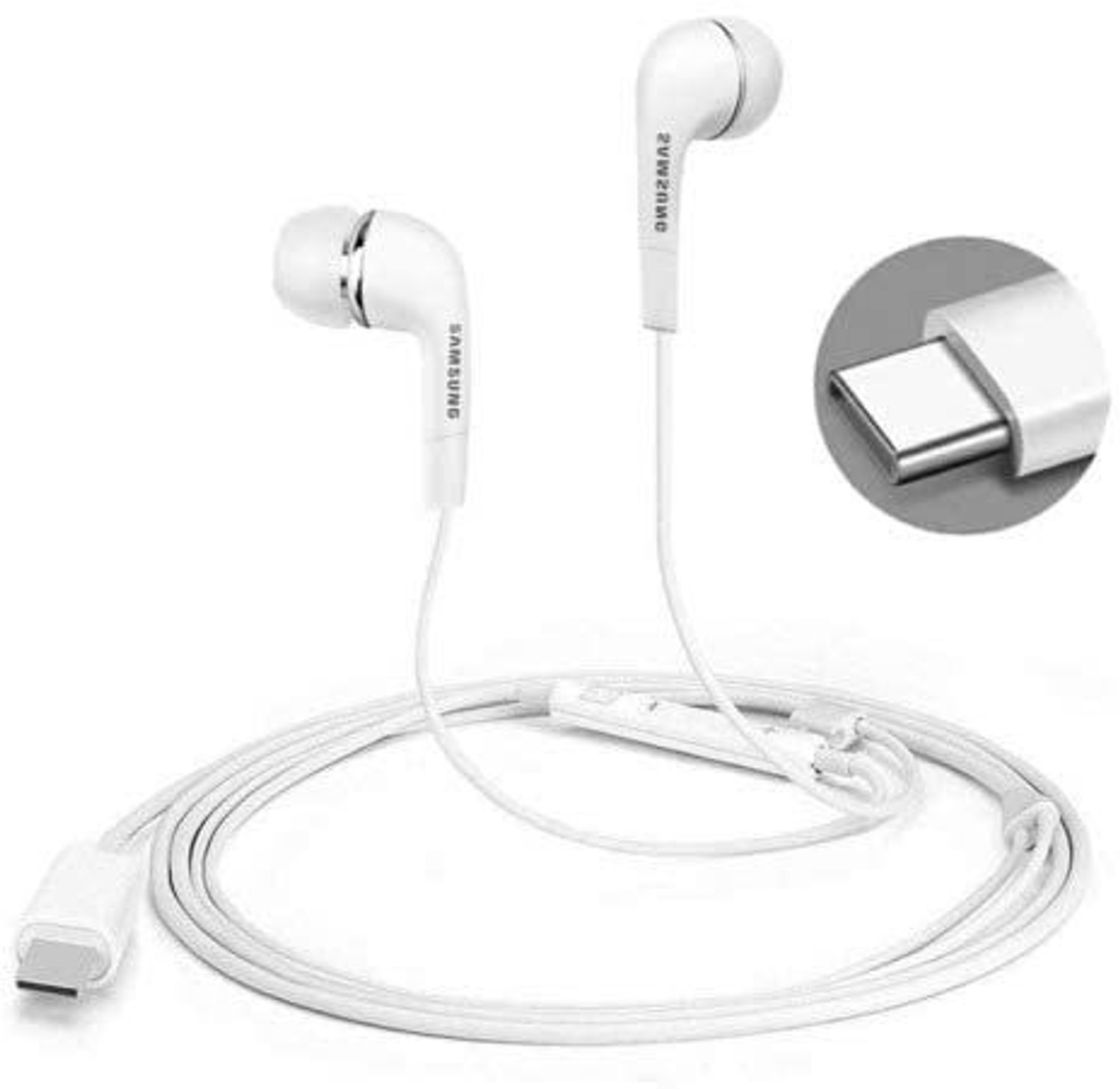 Image of Samsung Original IC050 Type-C Earphone White Wired Headset (White, In the Ear)