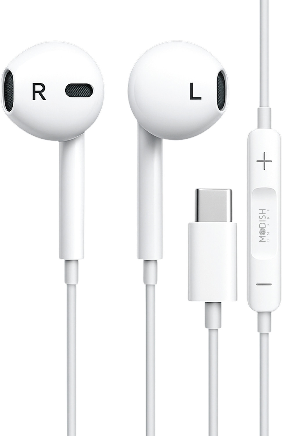 Image of twance wired earphone with Type C connector and 1.2 Meter length Wired Headset (White, In the Ear)