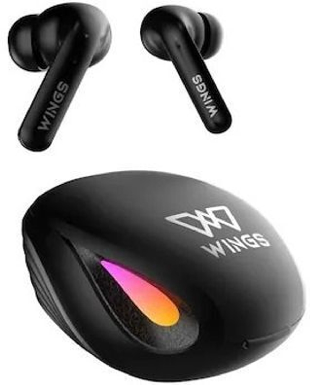 Image of WINGS Phantom 700 Buds Wireless Earbuds With 30 hrs Battery Backup,13mm Drivers Bluetooth Headset (Red, Black, In the Ear)