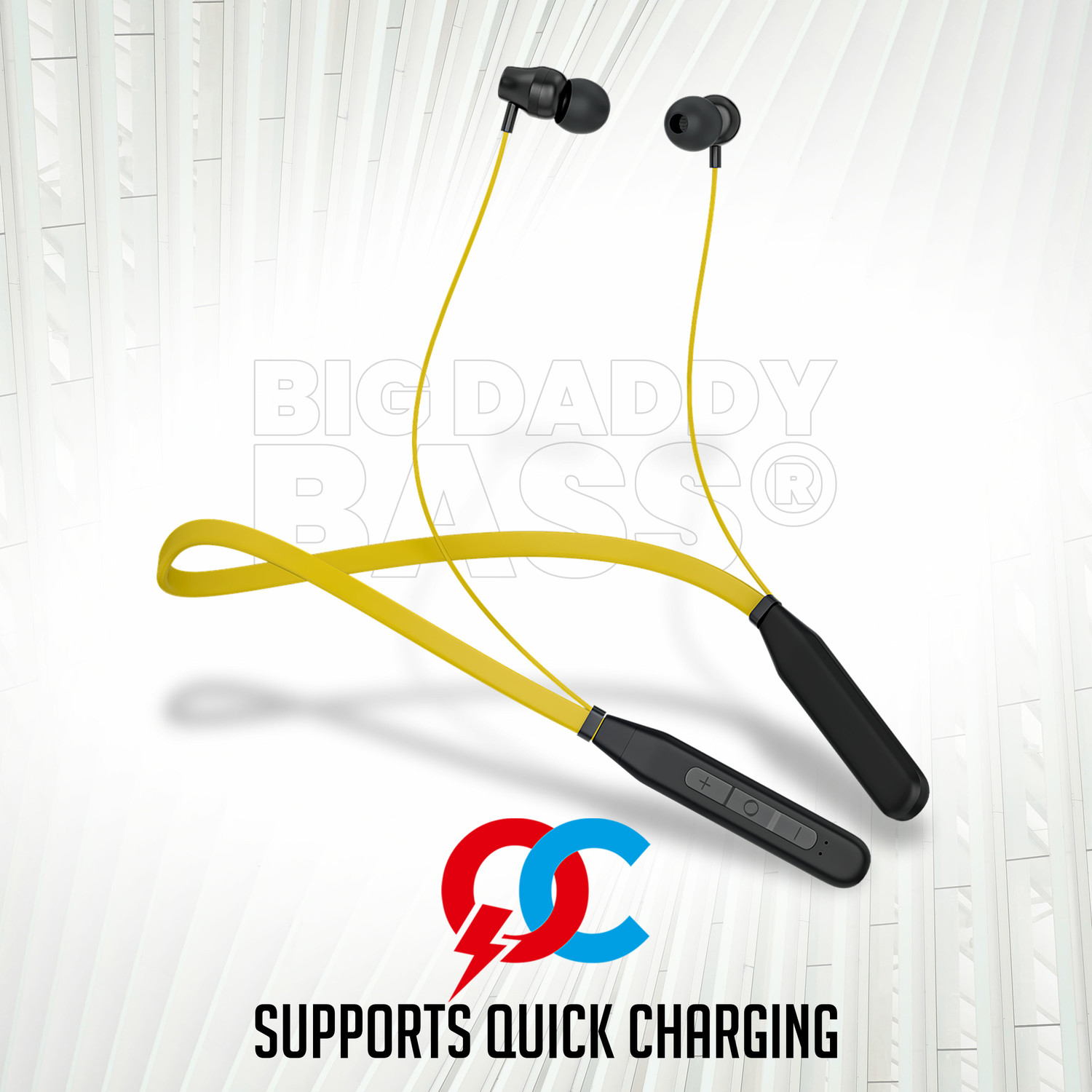 Image of Ubon Wireless Earphone Neckband BT5200 Bass Factory 2.0 Bluetooth Headset (Yellow, In the Ear)