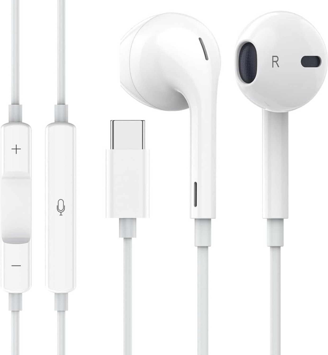 Image of Muchoconnect Type C Earphone with DAC (White) | Hi-Res Audio Wired Headset (White, In the Ear)