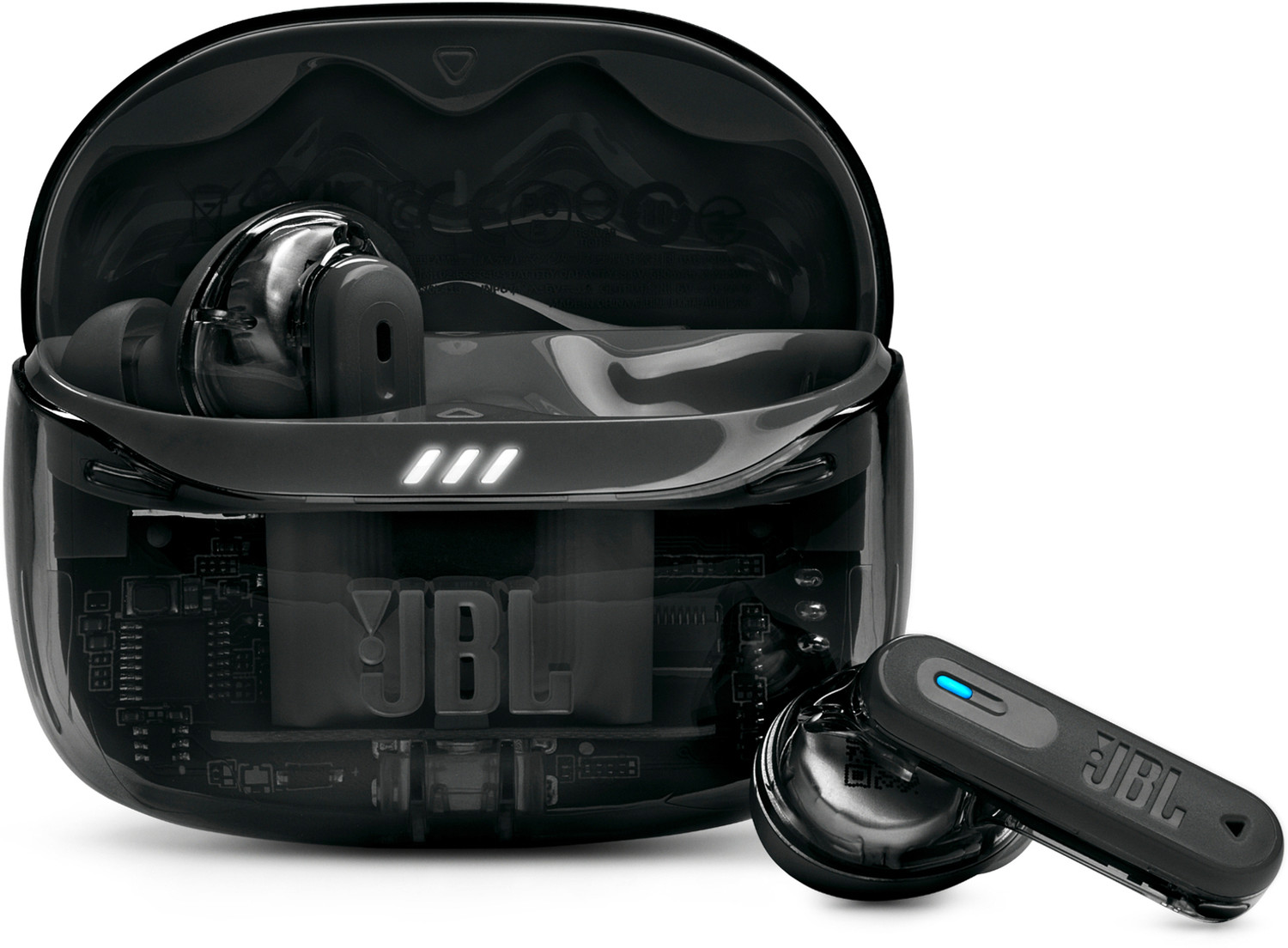 JBL Tune Beam 2 Ghost Transparent ANC Earbuds - Image 1