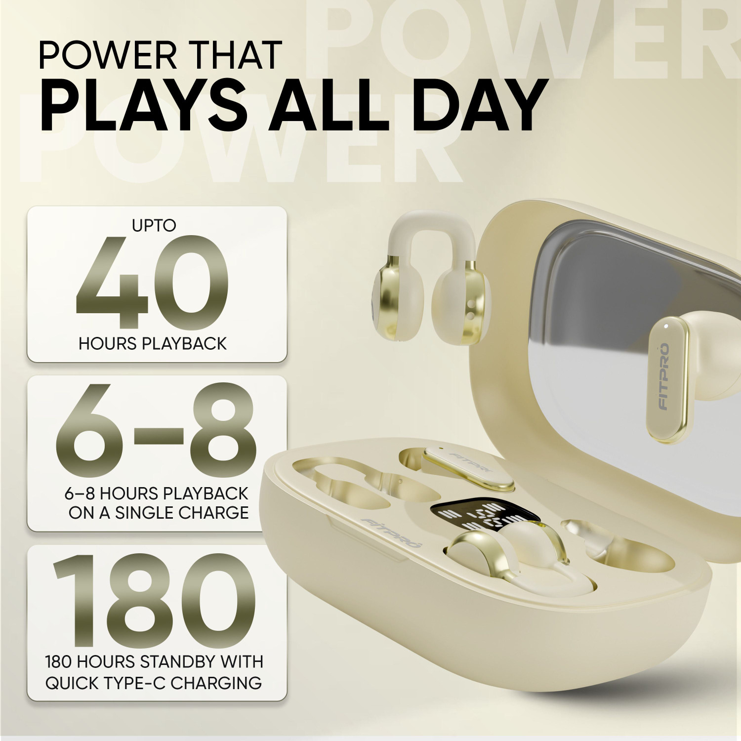 Image of Fitpro Q10 Two Pairs Double TWS Couple Headphones Ear Clip In-ear Earbuds Bluetooth Headset (White, On the Ear)