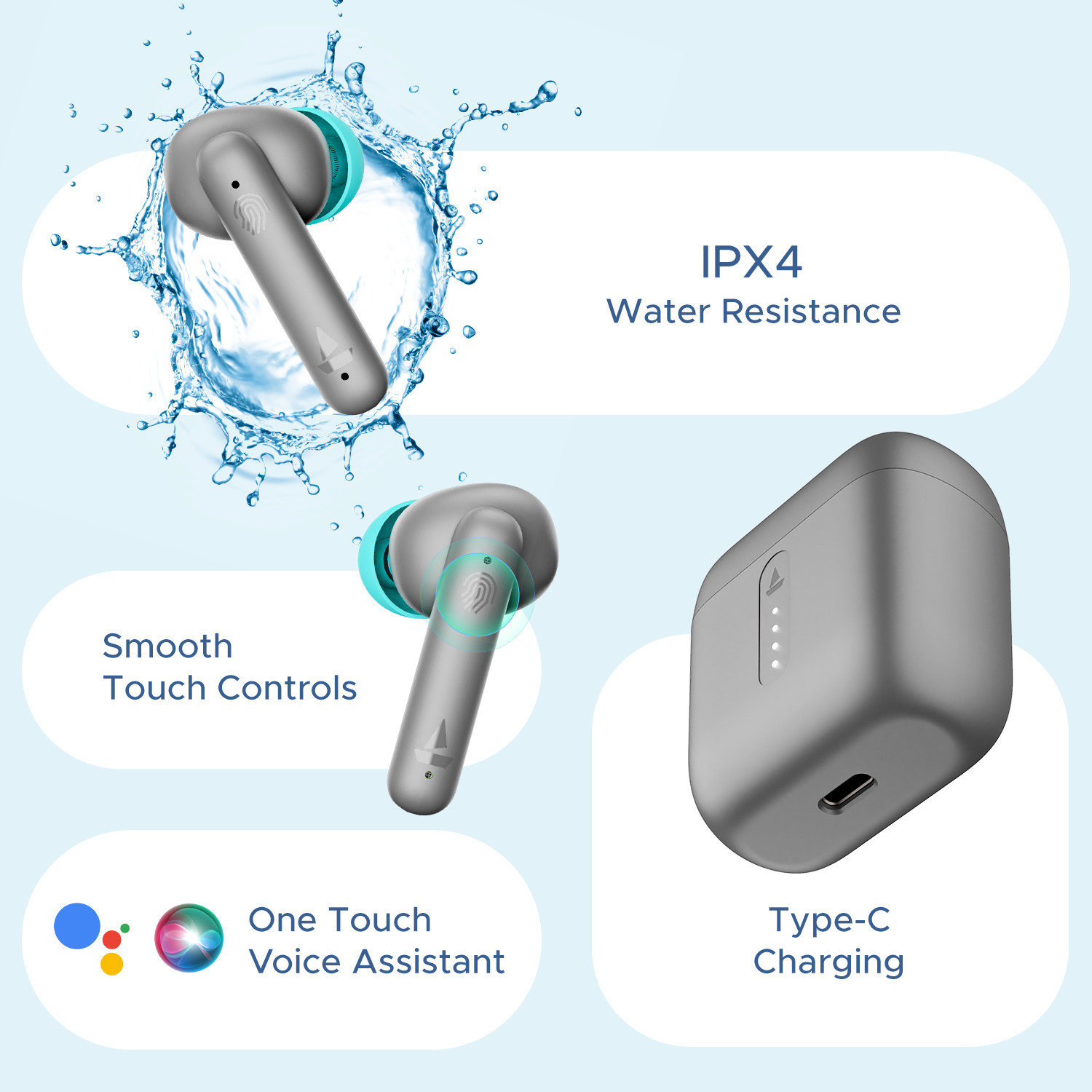 boAt Airdopes 148 True Wireless Headset (Grey) - Image 1
