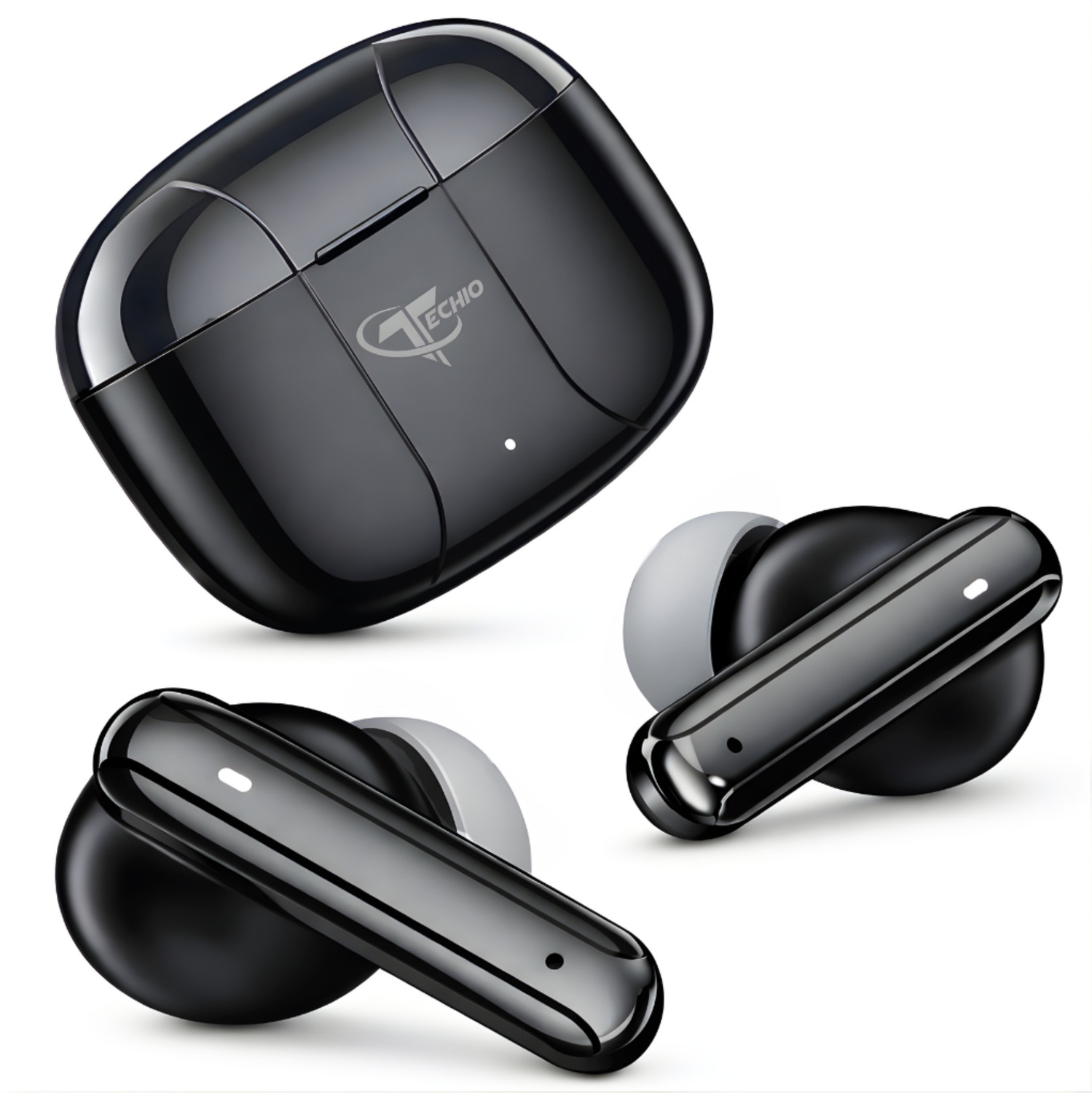 Image of THANVIKA TECH BUDS 111v2 TWS Bluetooth Headset (Black, True Wireless)