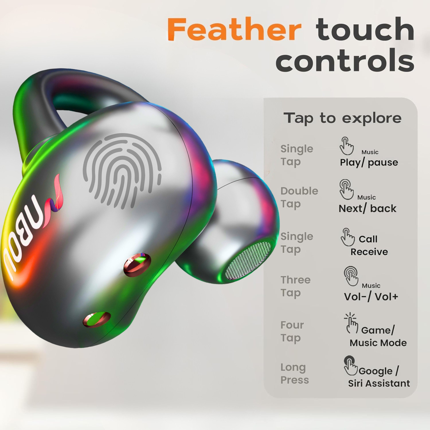 Image of electricbass J39 Bluetooth Wireless Earbuds with 32h playtime Grey Bluetooth Headset (Silver, True Wireless)