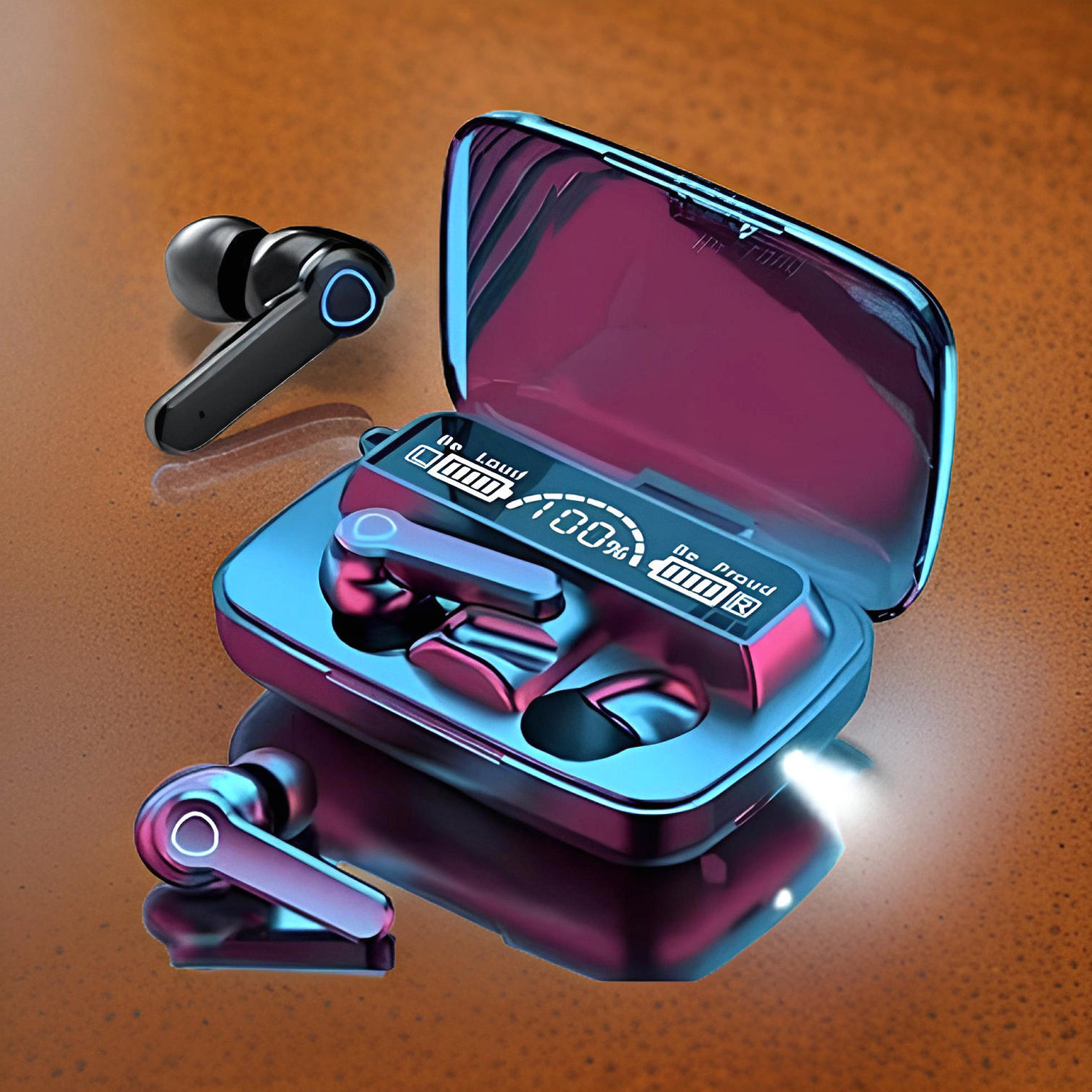 Image of unigenaudio UNIPODS Xtra True Wireless Earbuds Earphones, 120H Playtime Bluetooth Headset (Black, In the Ear)
