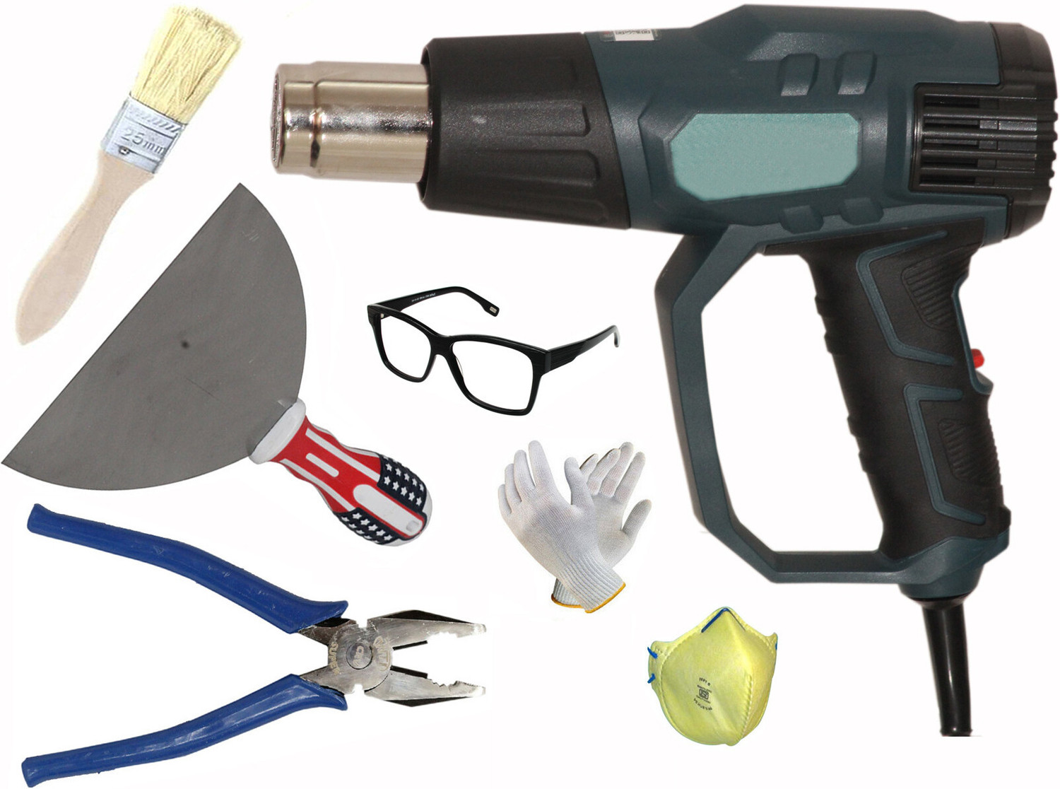 Digital Craft Hot Air Gun 2200W,Scraper ,8"Inch Combination Plier 2200 W Heat Gun