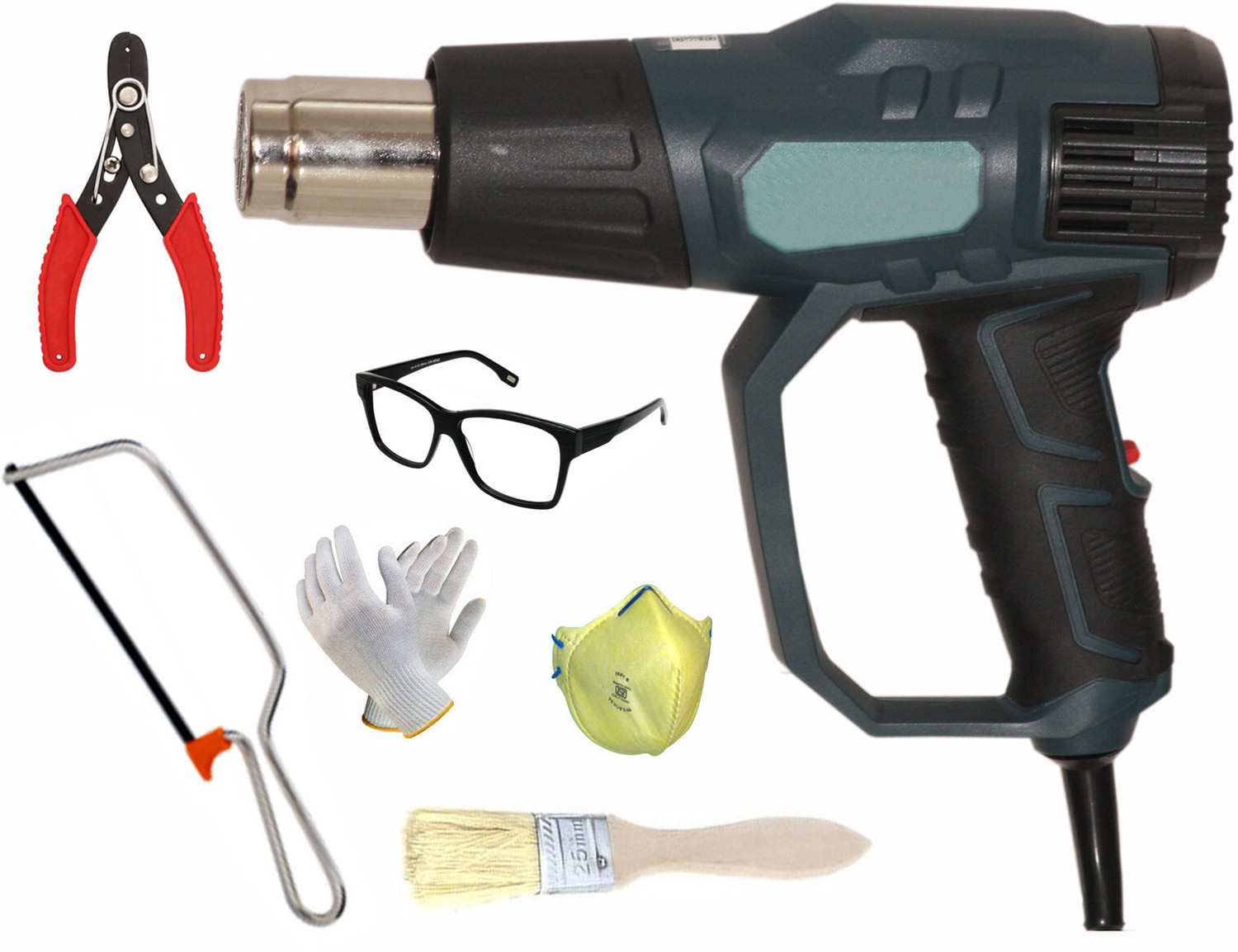 Digital Craft Hot Air Gun Set: 2200W Heat Gun, Hacksaw & Electrical Wire Stripper 2200 W Heat Gun