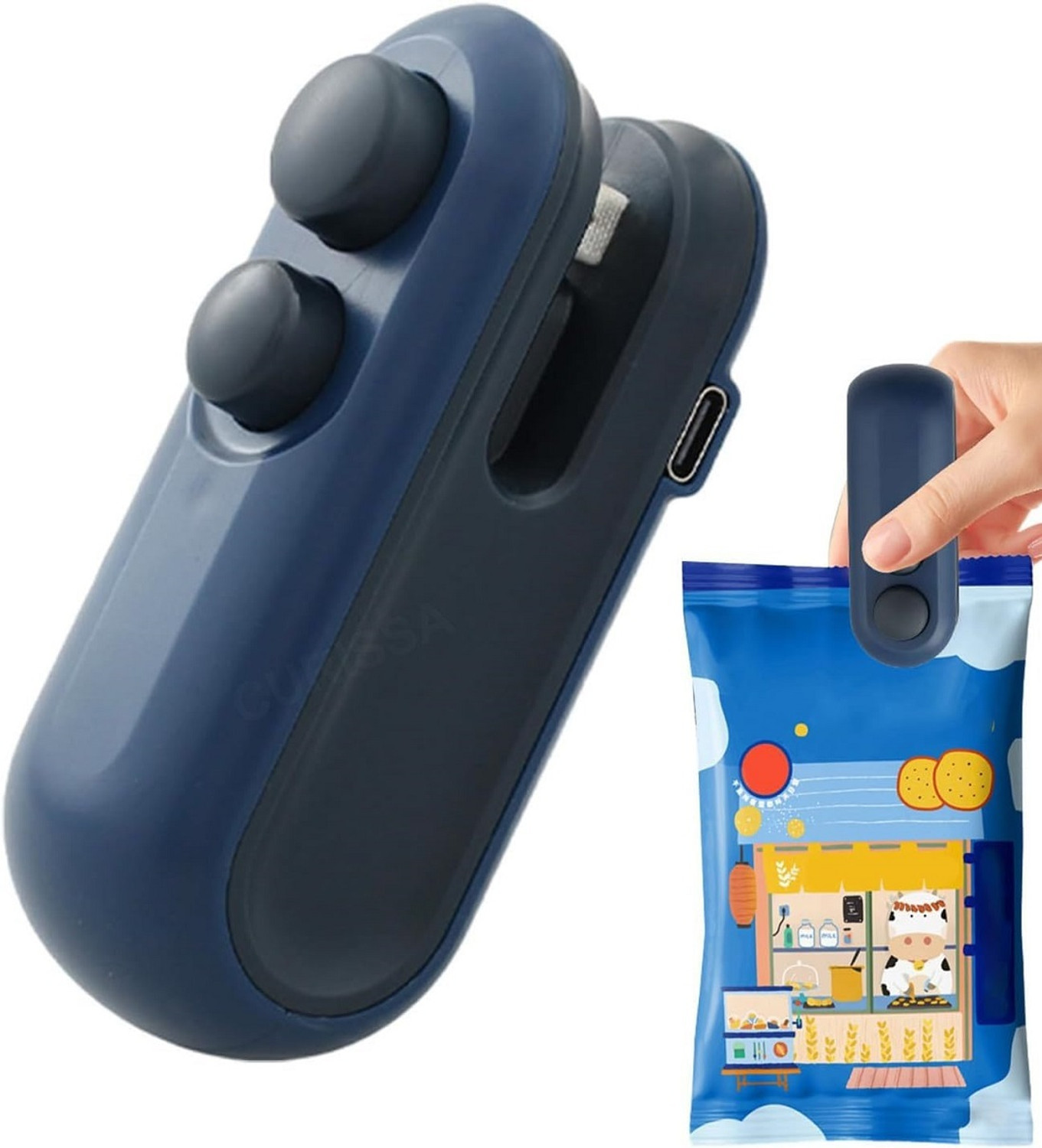 Image of SRBKfashion Mini Sealing Machine ๐ช | USB Rechargeable Handheld Sealer for Food & Snacks Hand Held Heat Sealer (90 mm)