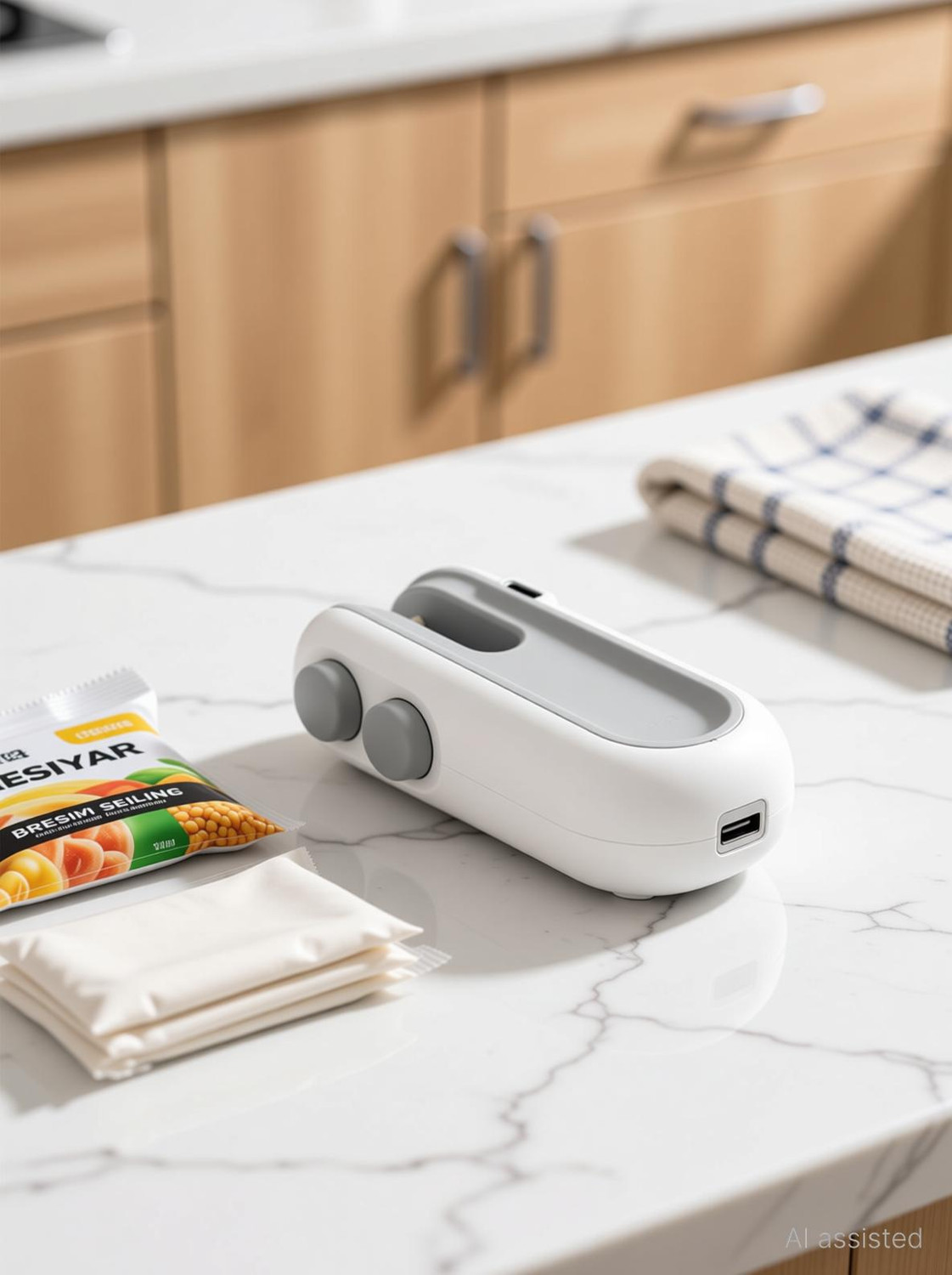 Image of SRBKfashion Mini Sealing Machine ๐ช | USB Rechargeable Handheld Sealer for Food & Snacks Hand Held Heat Sealer (90 mm)