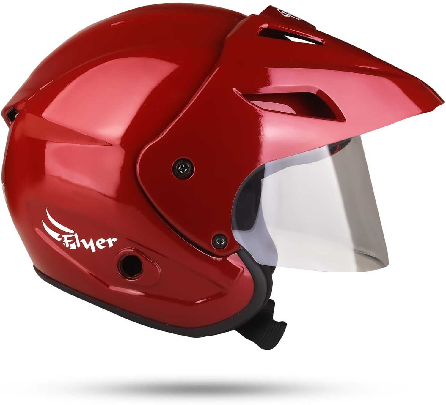 Image of AGX Neno Peak ABS Material with Polycarbonate Visor Motorbike Helmet (Red)
