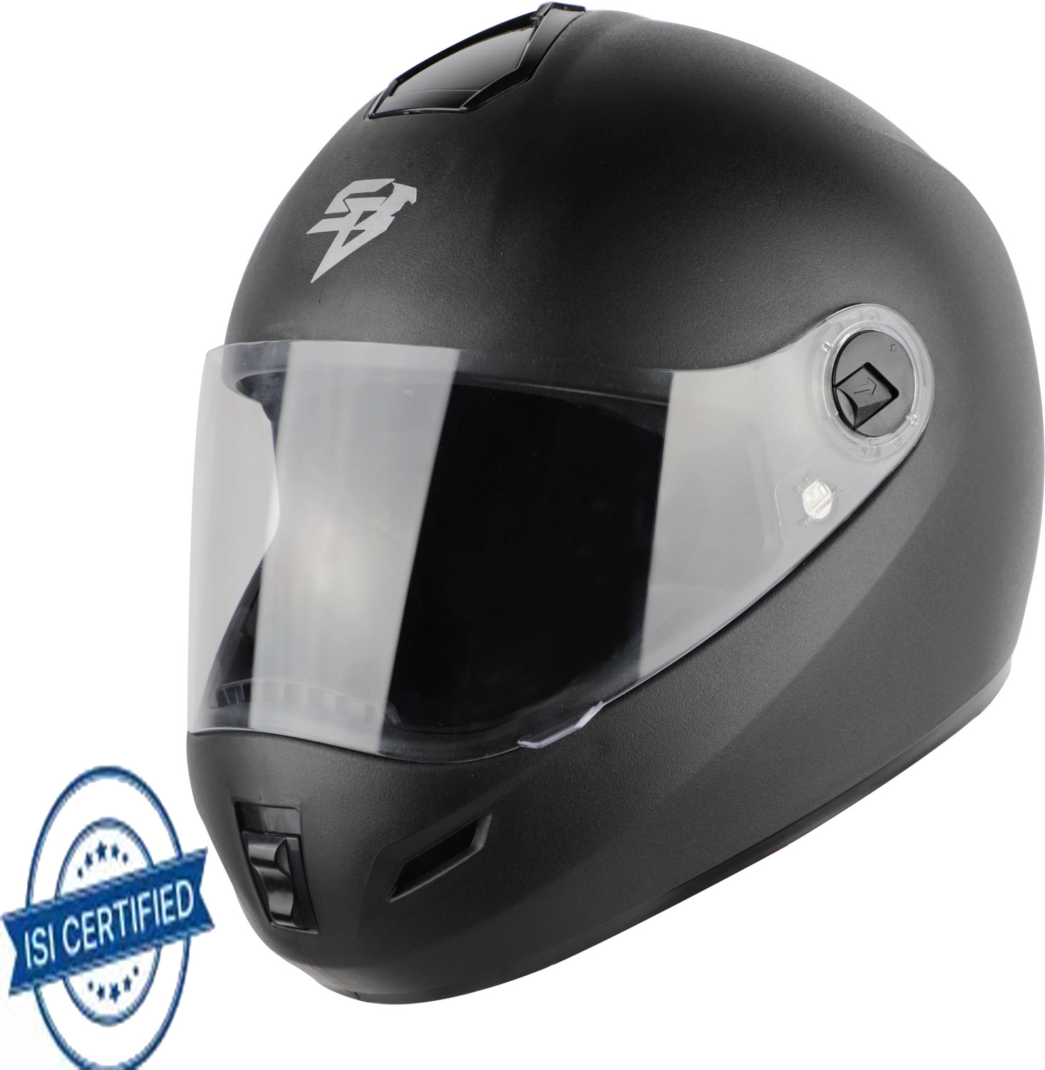 Image of Steelbird SBH-2 / ZX2 HI-QUALITY FULL FACE BLACK 60 CM Motorbike Helmet (Black)