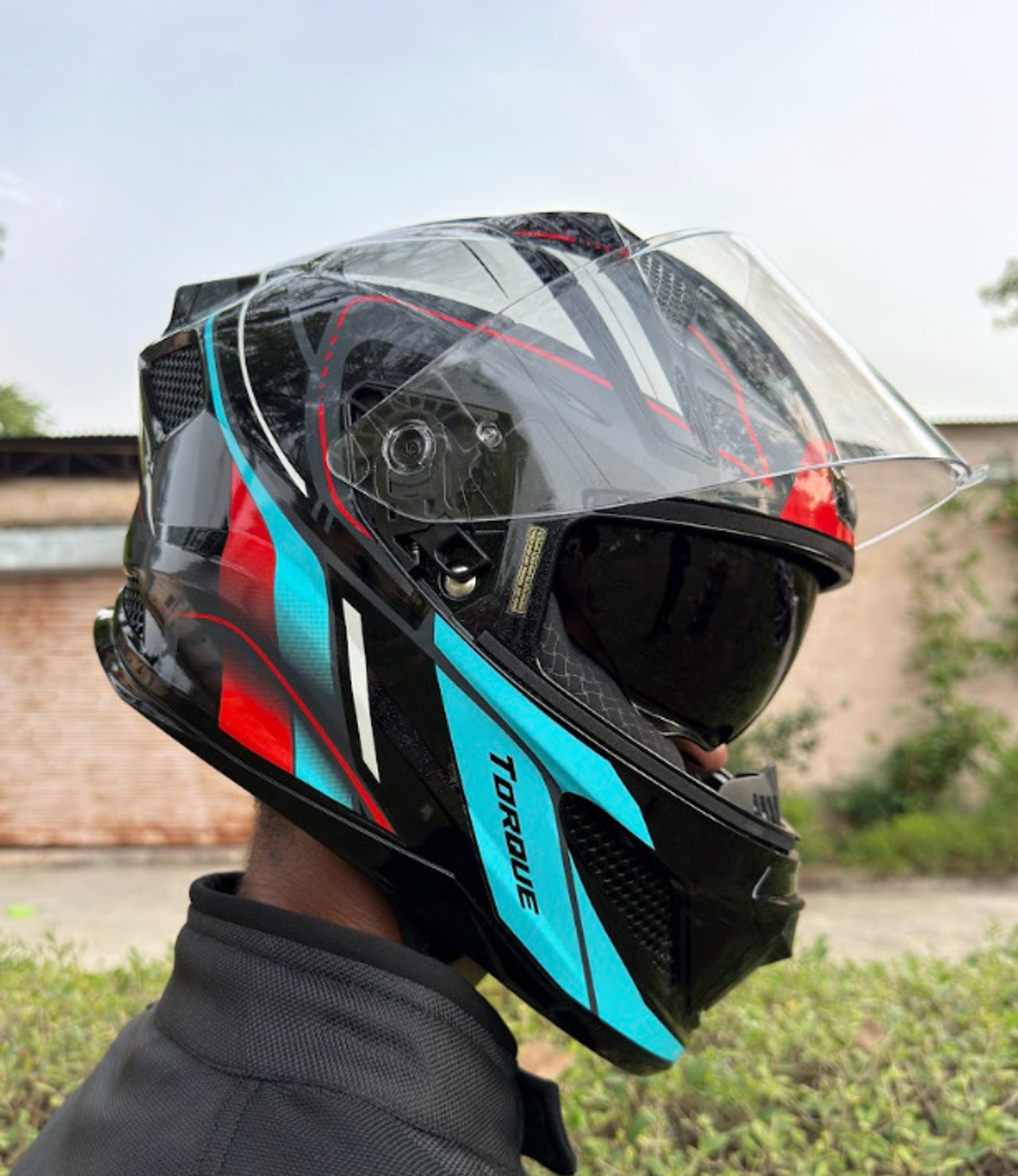 Image of Steelbird SB-45 R2K OSKA Reflective Flip-up Motorsports Helmet (Black)