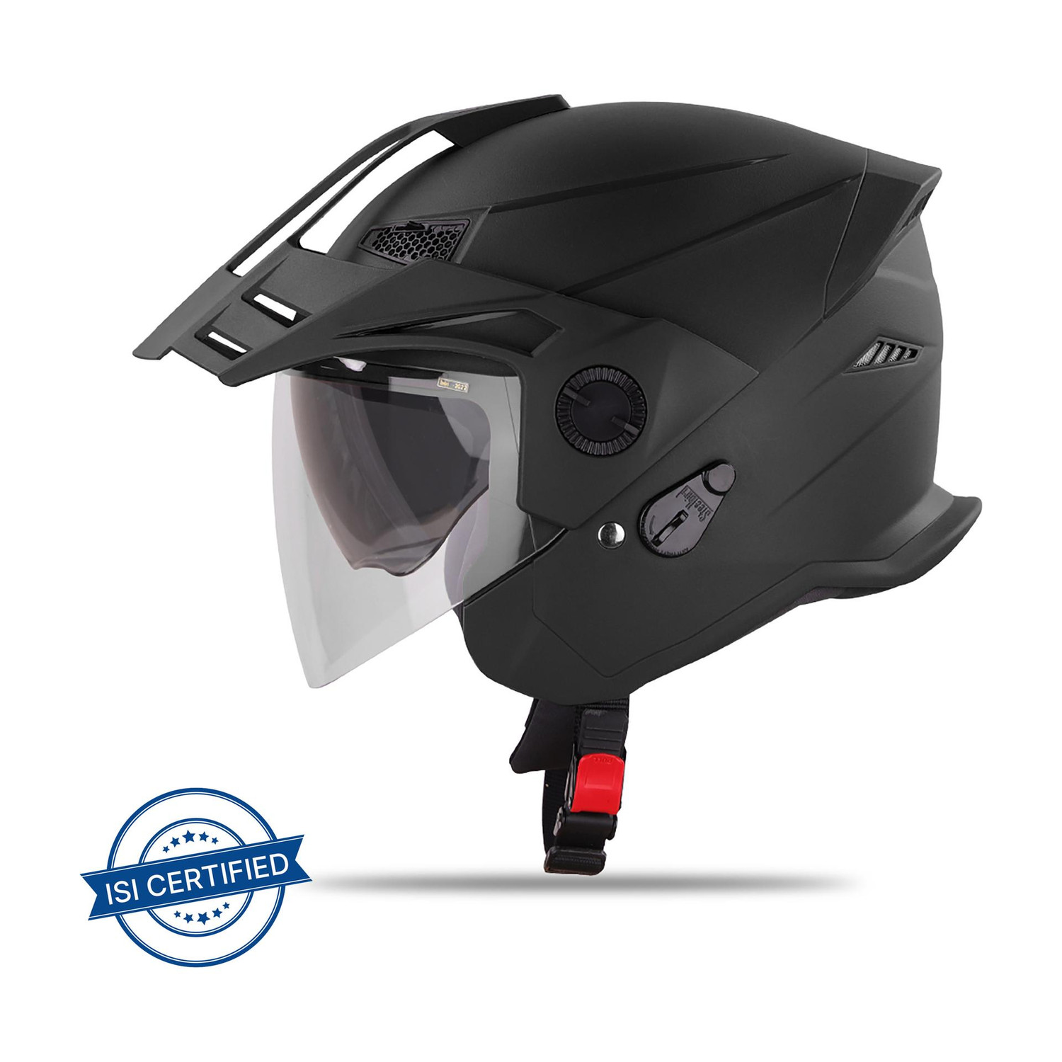 Image of Steelbird SB-SBH-23 AVA with Inner Sun Shield Motorbike Helmet (Black)