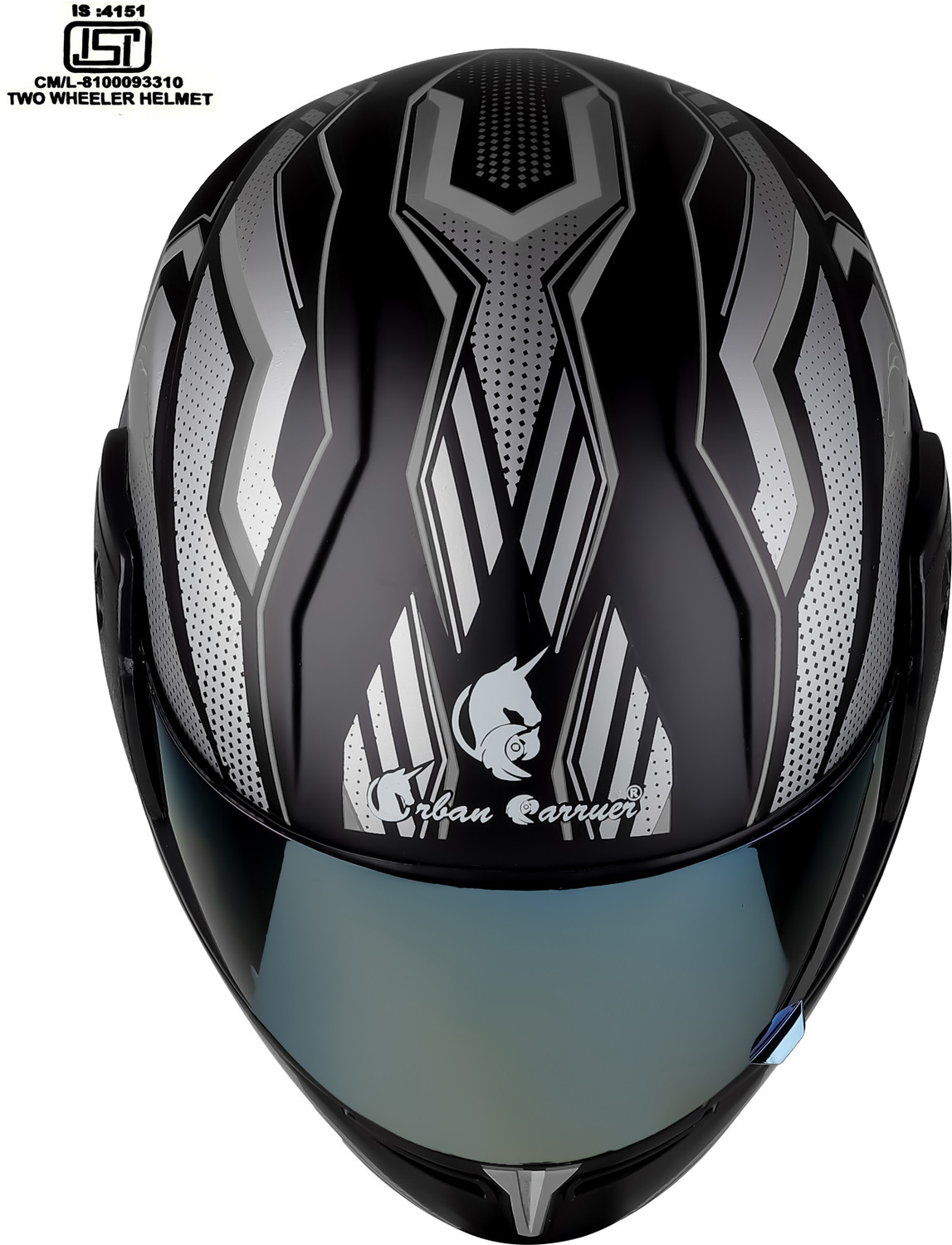 Image of urban carrier ABS Material Full Face Rainbow Visor, UV Scratch Resistance(A113) Motorbike Helmet (Grey)