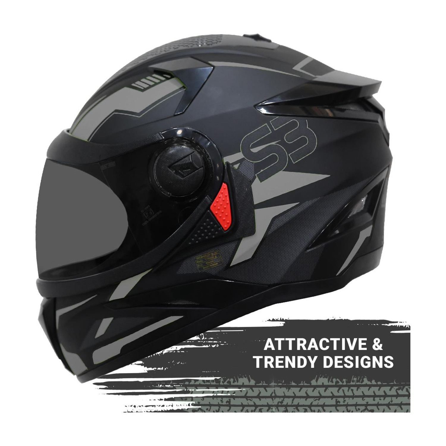 Steelbird SBH-17 Terminator Full Face Graphic Motorbike Helmet - Image 6