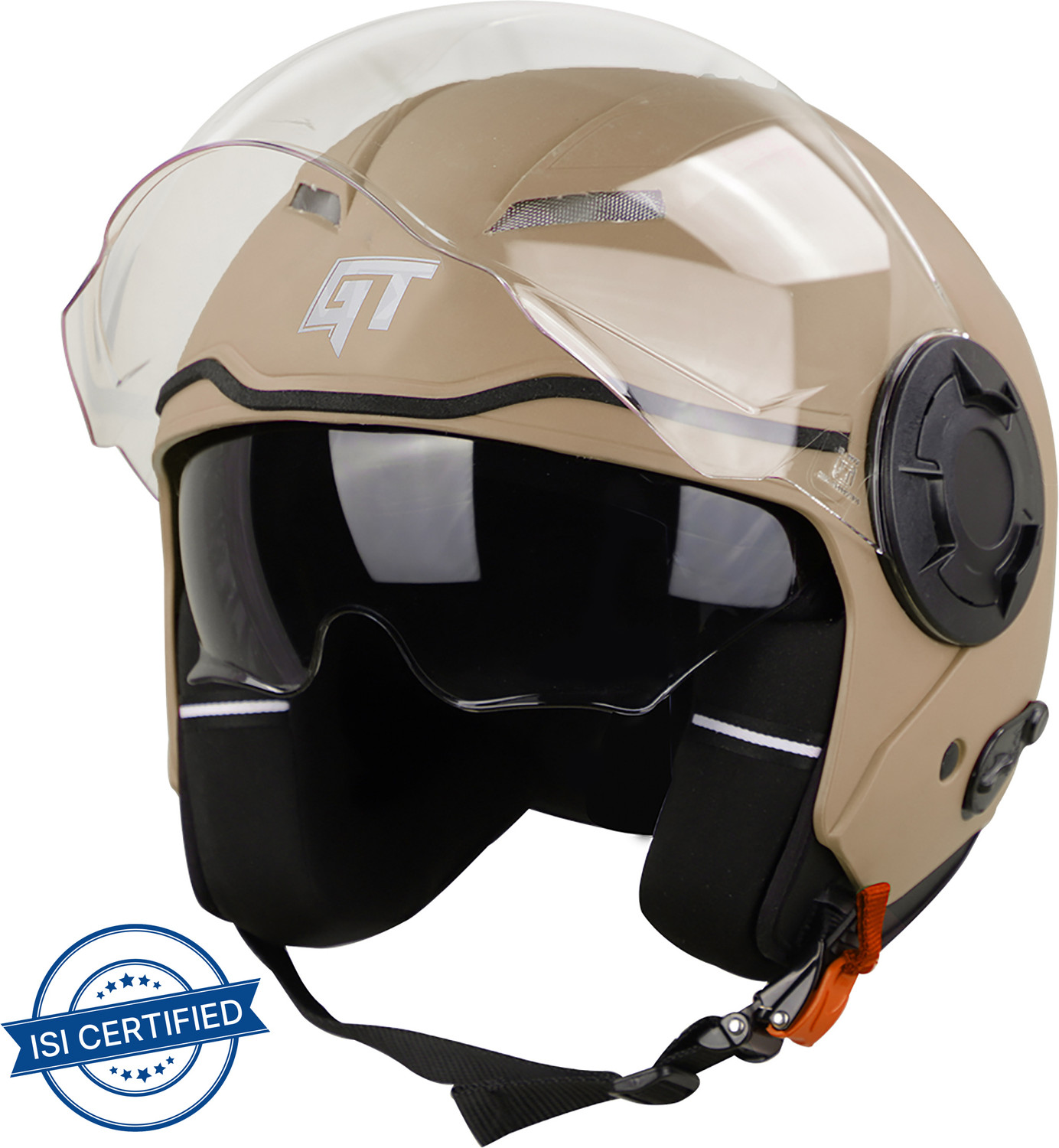Image of Steelbird Air SBA-3 ISS RVR HI-QUALITY OPEN FACE DESERT STORM 580MM SIZE MEDIUM DUAL VISOR Motorbike Helmet (DASHING)