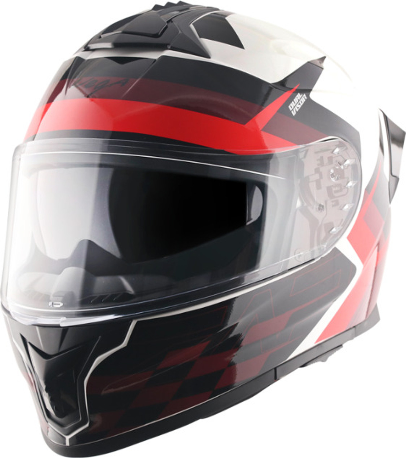 Image of VEGA Zap Alliance Dot & ISI Certified Full Face Medium Motorbike Helmet (White Red)