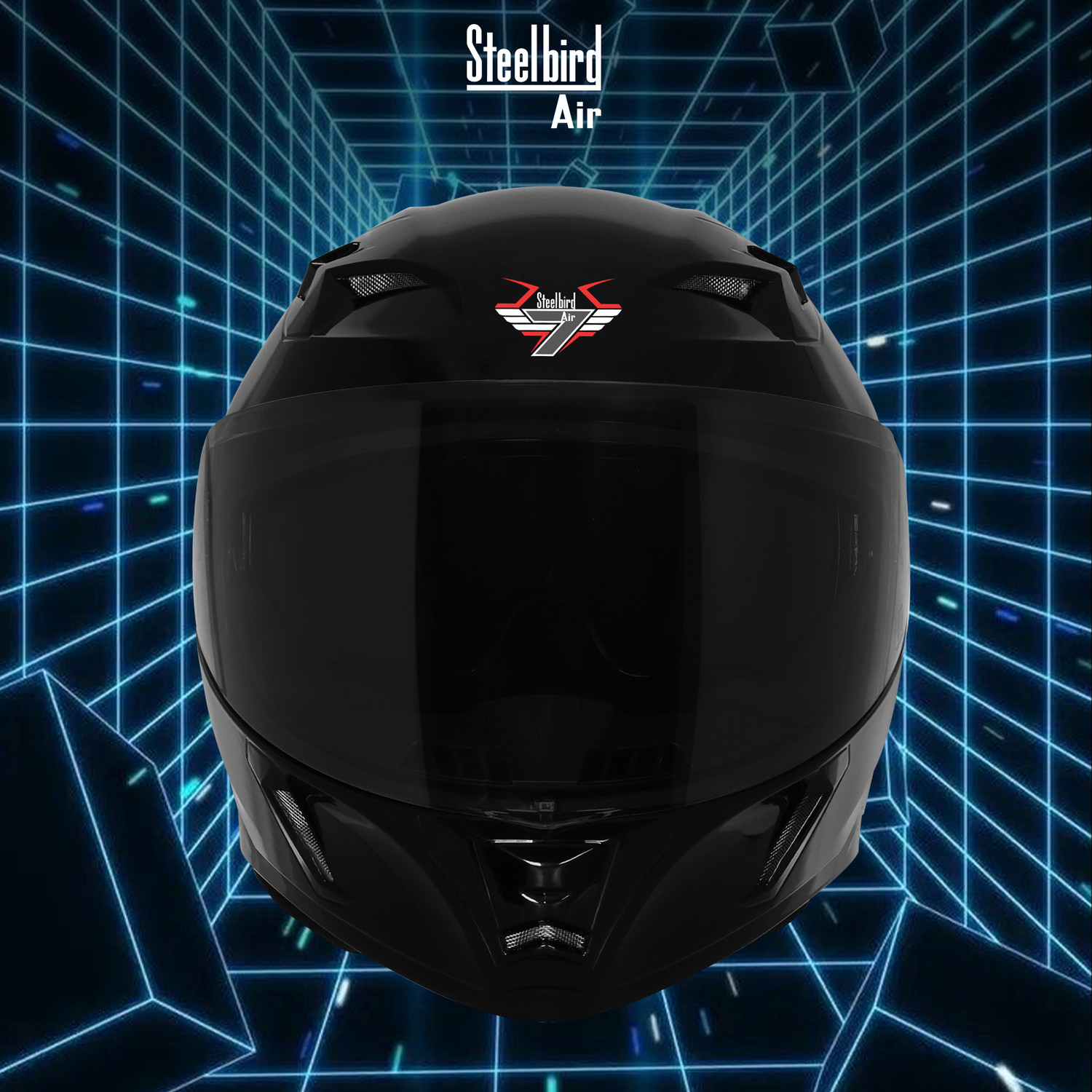 Image of IGNYTE IGN-7 Space Robot ISI /DOT Certified Full Face Graphic Helmet with Sun Shield Motorbike Helmet (Glossy Titanium Grey with Anti Fog Clear Visor)