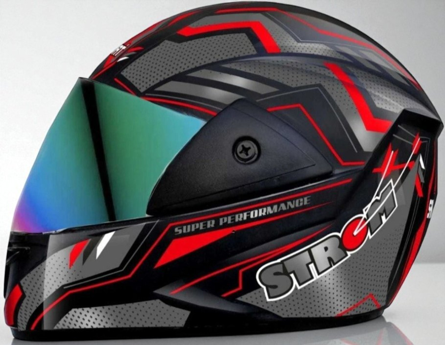 Image of VEGA EVO Dual Visor Full Face ISI Certified Black Large 580mm Motorbike Helmet (Black)