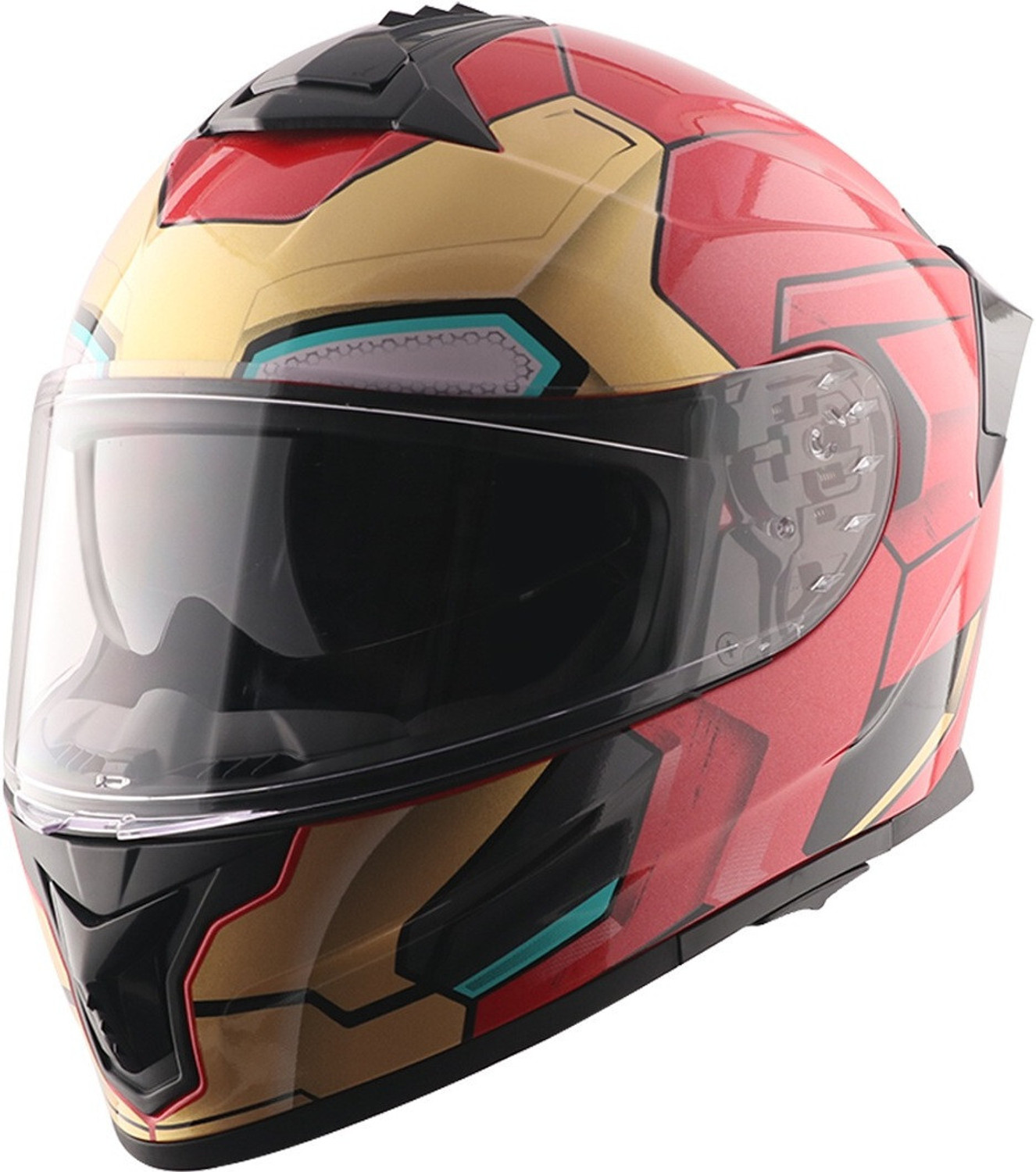 Image of VEGA Zap Dude Dual Visor isi & Dot Certified Full Face Medium Motorbike Helmet (Black Red)