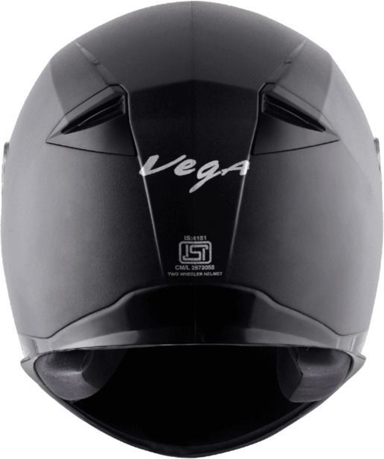 Image of VEGA EVO Dual Visor Full Face ISI Certified Black Large 580mm Motorbike Helmet (Black)