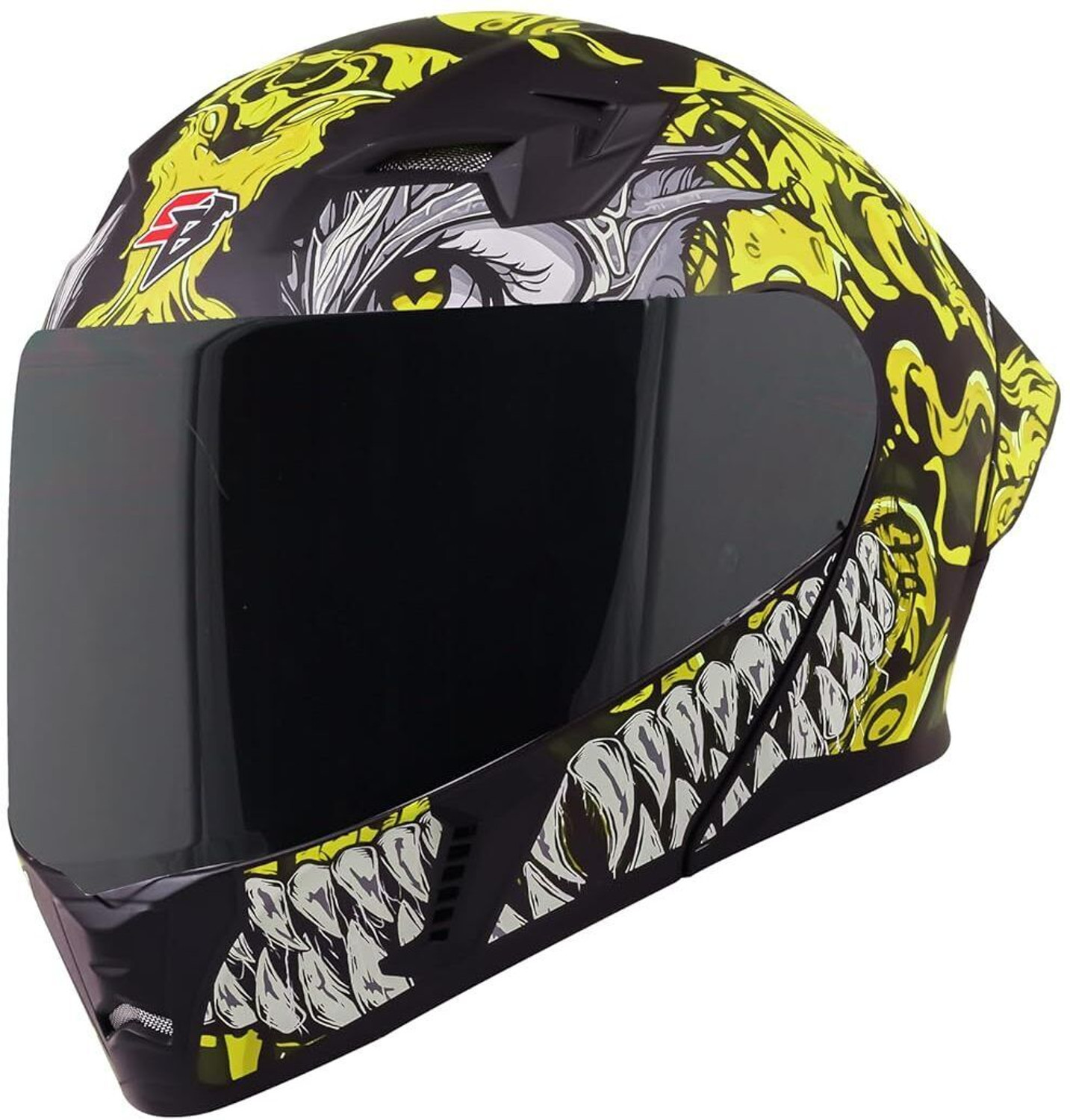 Image of Steelbird Air SBA-20 ISS DRACO Flip Up ISI Certified Large With Inner Smoke Sun Shield Motorsports Helmet (Matt Black Neon)
