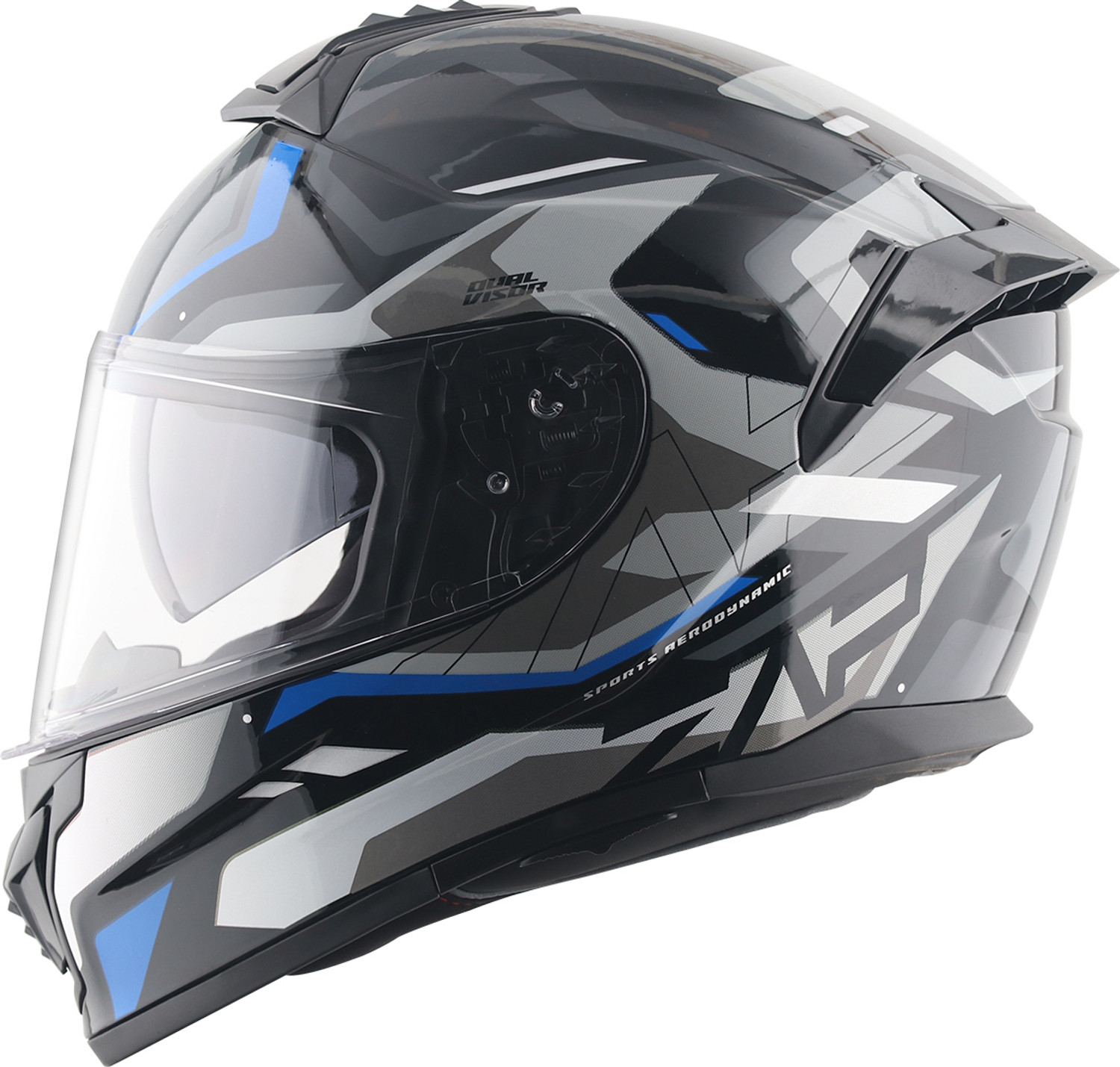 Image of VEGA Zap Volt D /V Motorbike Helmet (Black Blue)