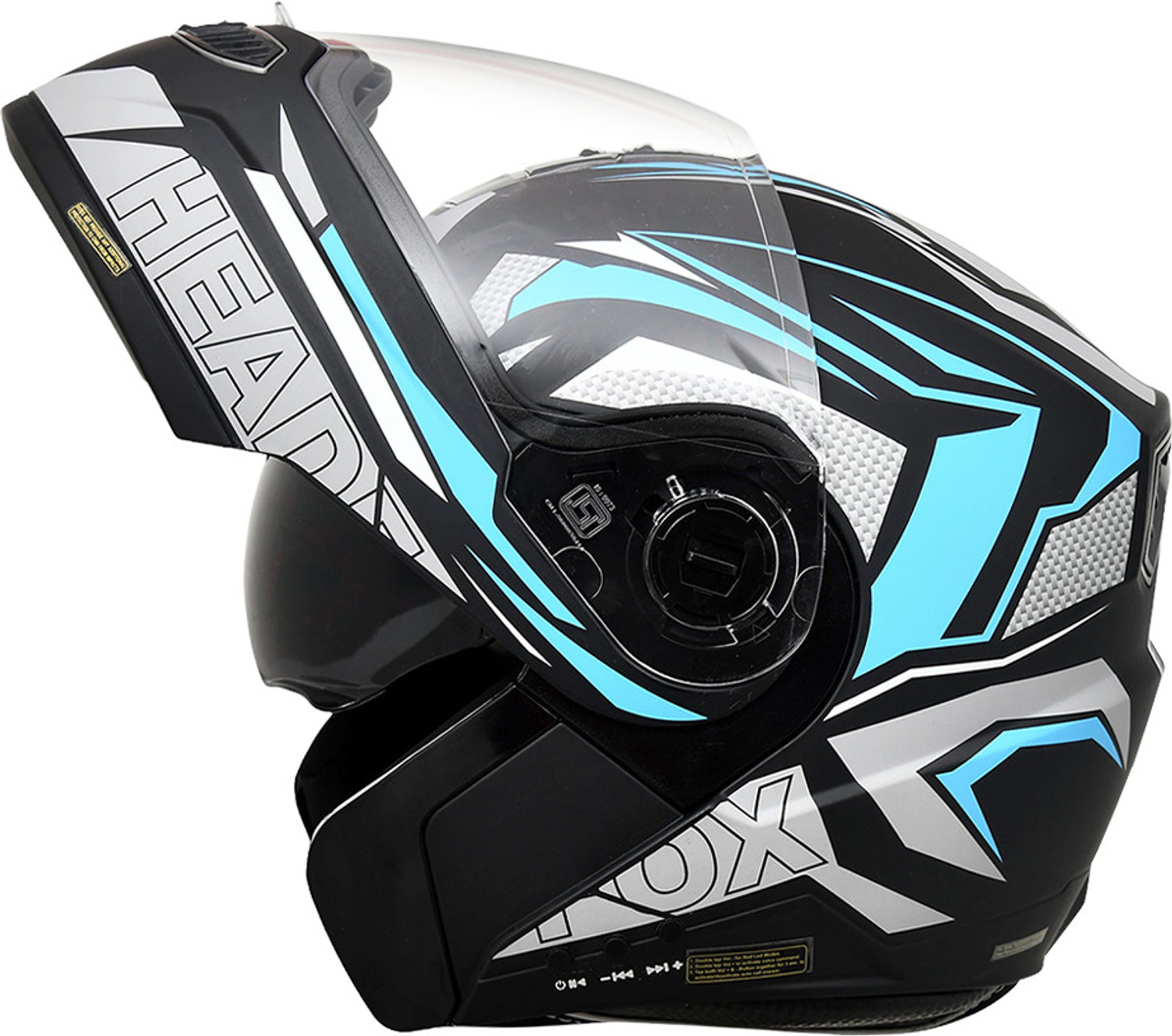 Image of STUDDS Trooper D3 isi & Dot Certified Flip-up Full Face 600mm with Dual Visor Motorbike Helmet (Matt Black N10 Orange)