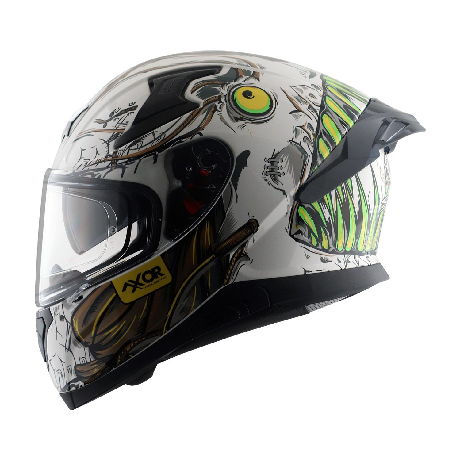 Axor Apex Seadevil Motorbike Helmet (White Gold) - Image 1