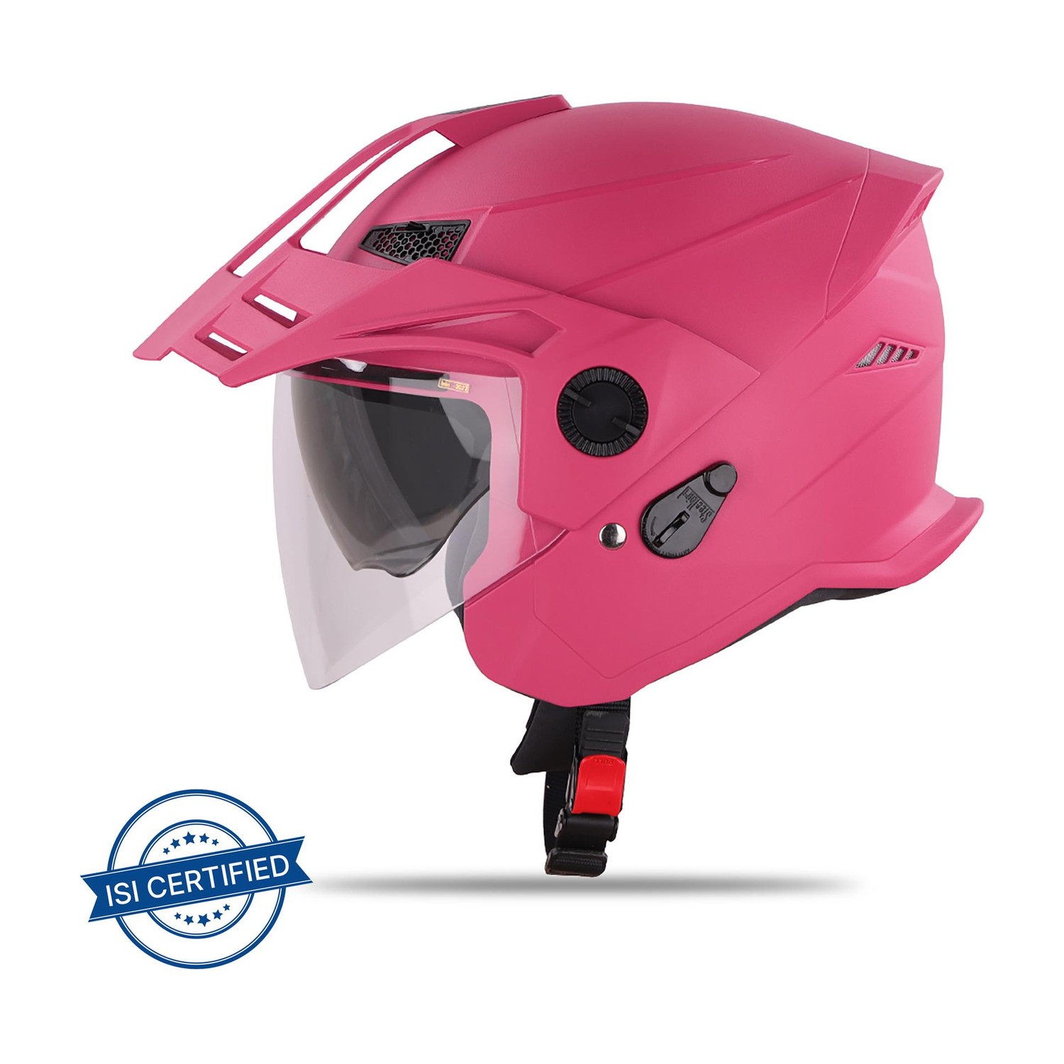 Image of Steelbird SBH-55 Retro ISI Certified Open Face Helmet for Men and Women Motorbike Helmet (Glossy Silver)