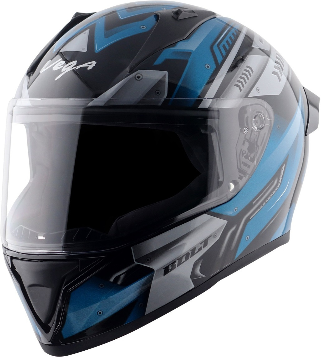 Image of VEGA Zap Volt D /V Motorbike Helmet (Black Blue)