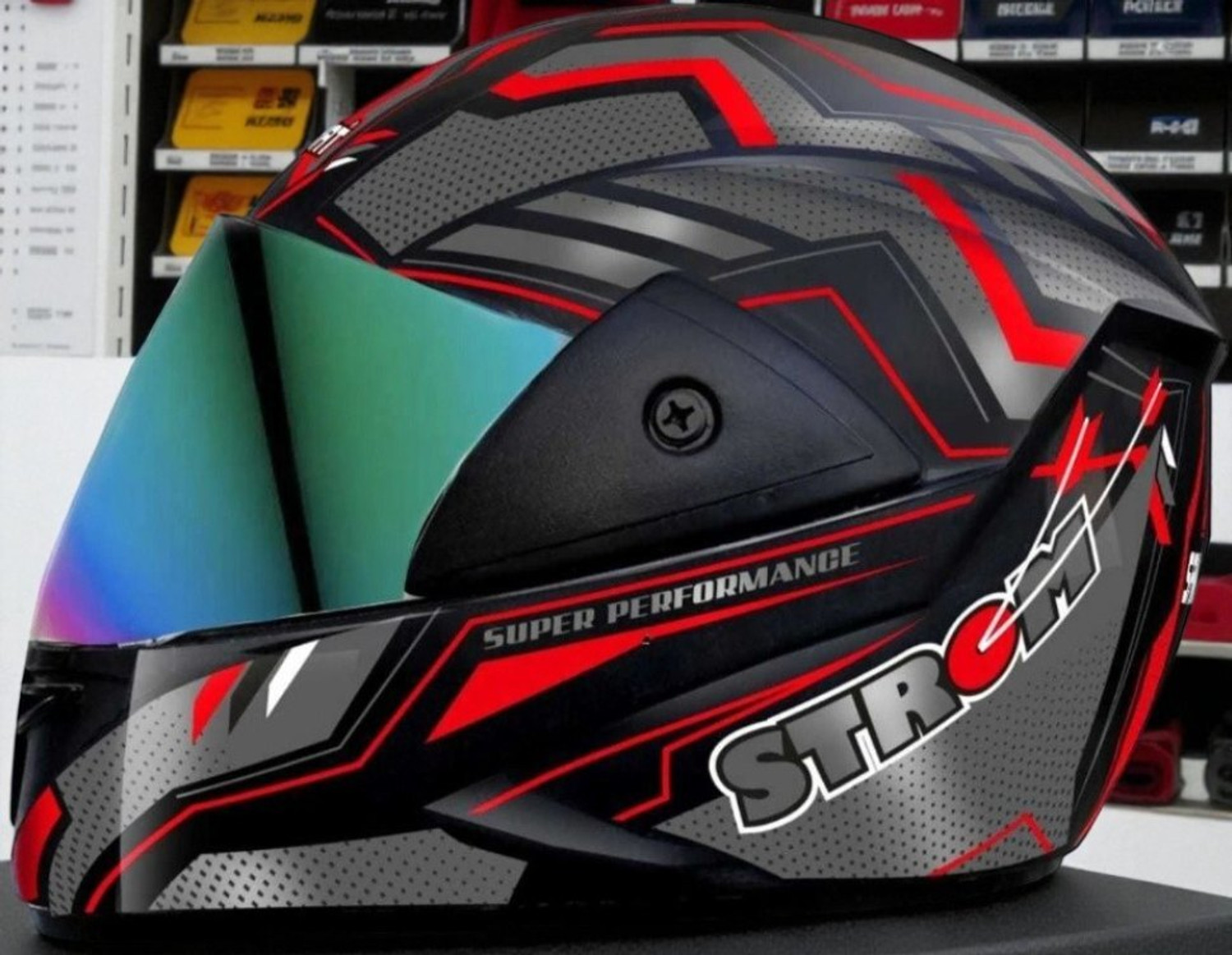 Image of urban carrier ABS Material Full Face Rainbow Visor, UV Scratch Resistance(A113) Motorbike Helmet (Grey)