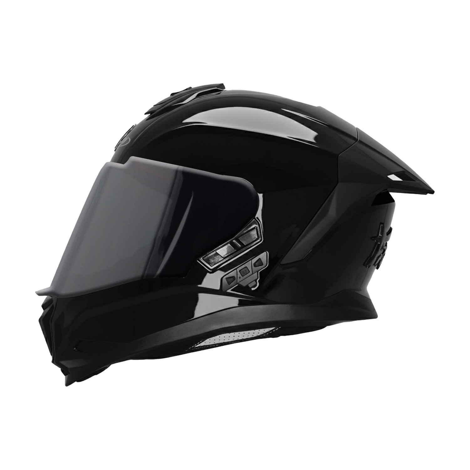 Steelbird SBH-57 Fighter Bass X Bluetooth Helmet, ISI and DOT Certified Full Face Motorbike Helmet (Glossy Black) - Image 1