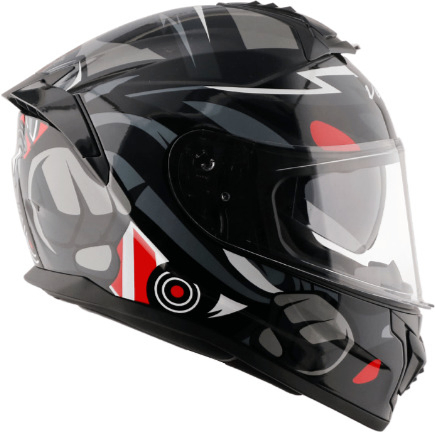 Image of VEGA Zap Dude Dual Visor isi & Dot Certified Full Face Medium Motorbike Helmet (Black Red)