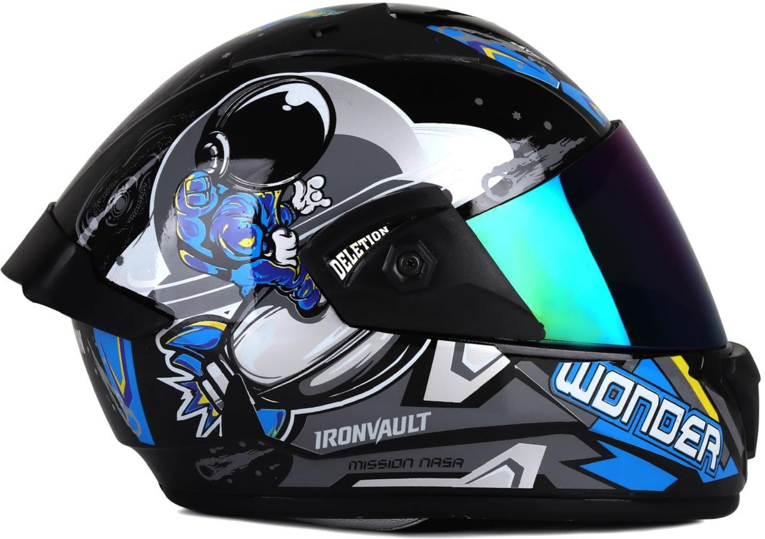Image of urban carrier ABS Material Full Face Rainbow Visor, UV Scratch Resistance(A113) Motorbike Helmet (Grey)