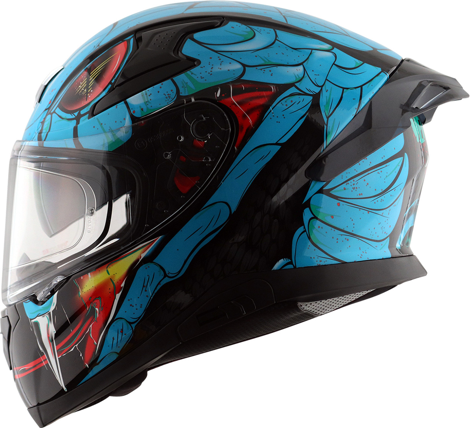 Image of IGNYTE IGN-4 Racer ISI /DOT Certified Full Face Graphic Helmet with Inner Sun Shield Motorbike Helmet (Glossy Black White with Anti Fog Clear Visor)