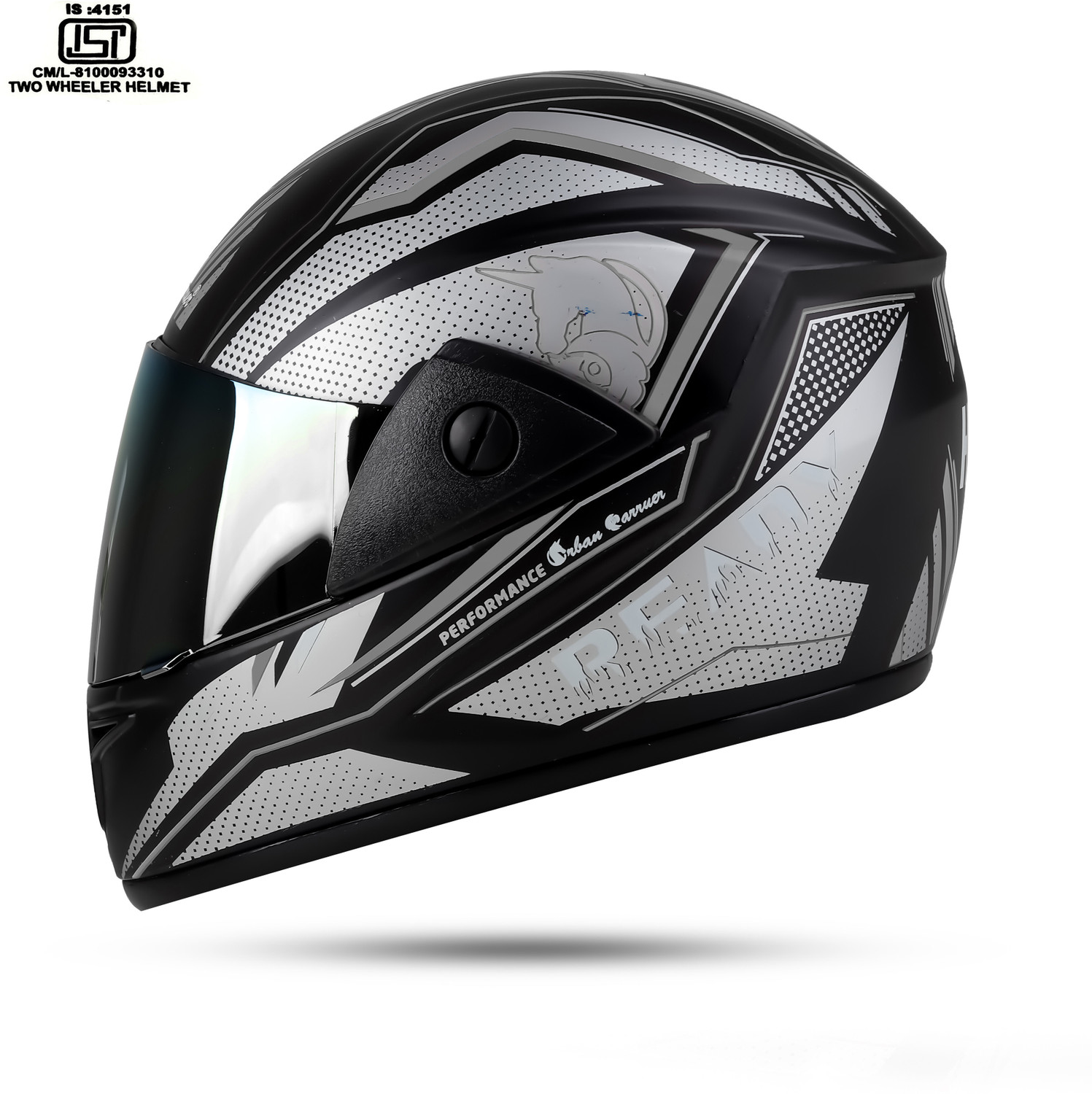 Image of urban carrier ABS Material Full Face Rainbow Visor, UV Scratch Resistance(A113) Motorbike Helmet (Grey)