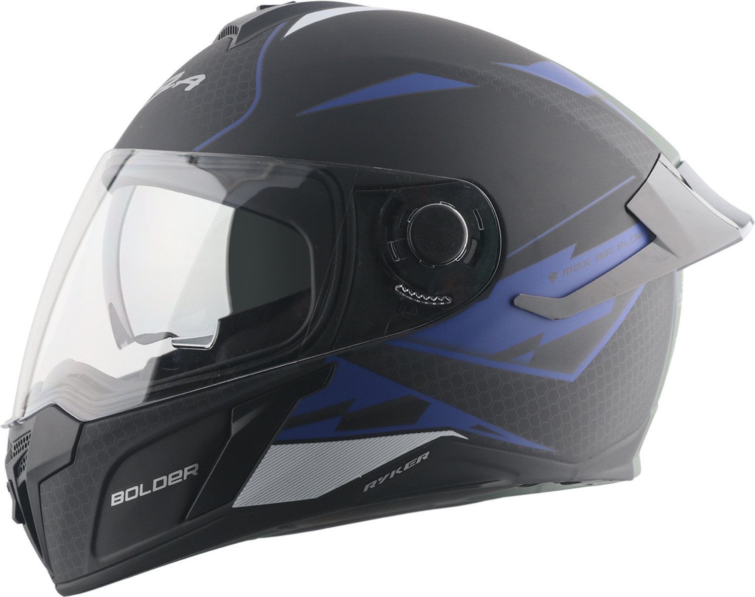 Image of VEGA EVO Dual Visor Full Face ISI Certified Black Large 580mm Motorbike Helmet (Black)
