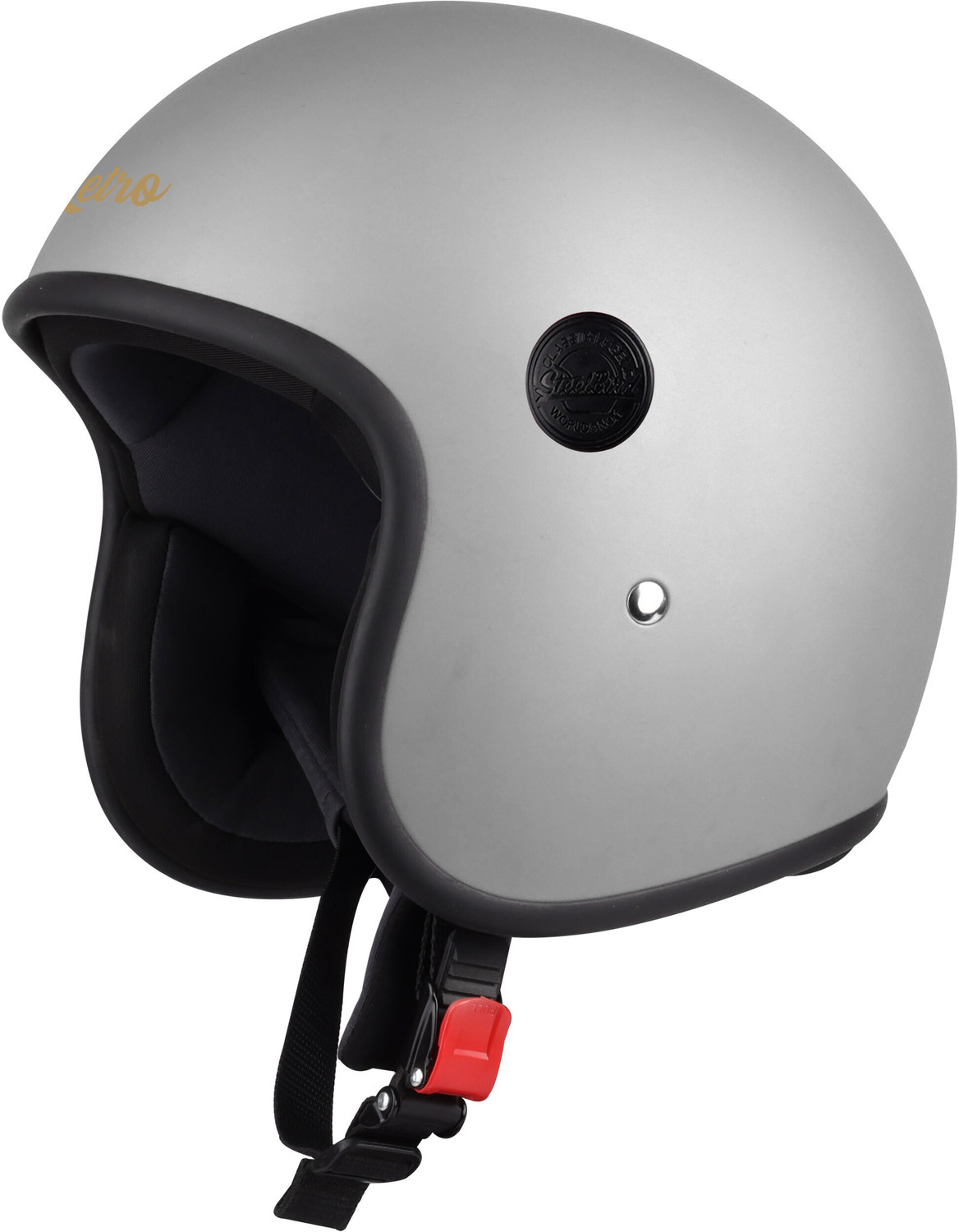 Image of Steelbird SBH-55 Retro ISI Certified Open Face Helmet for Men and Women Motorbike Helmet (Glossy Silver)